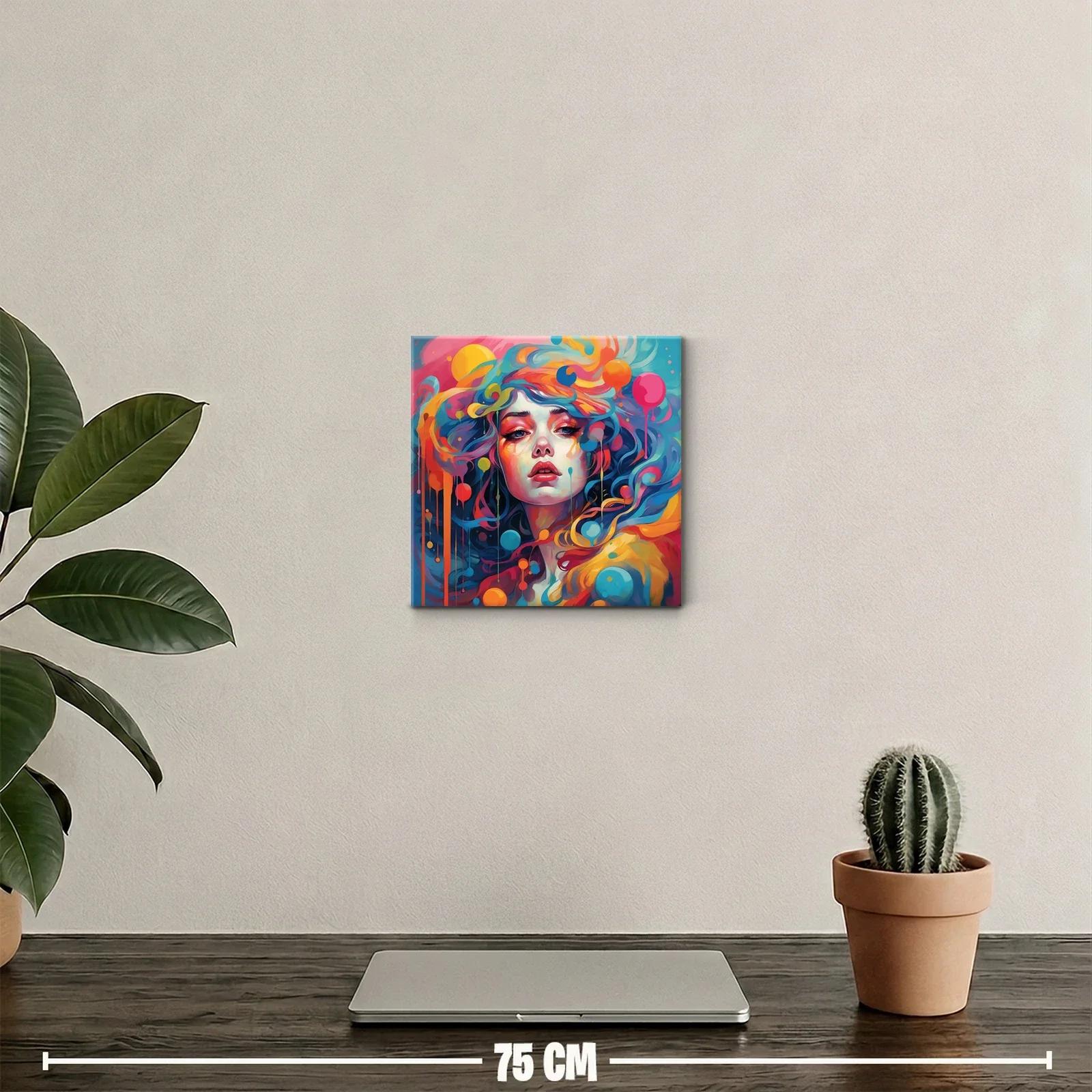 Rostro femenino vibrante con explosión de color — miniatura 2