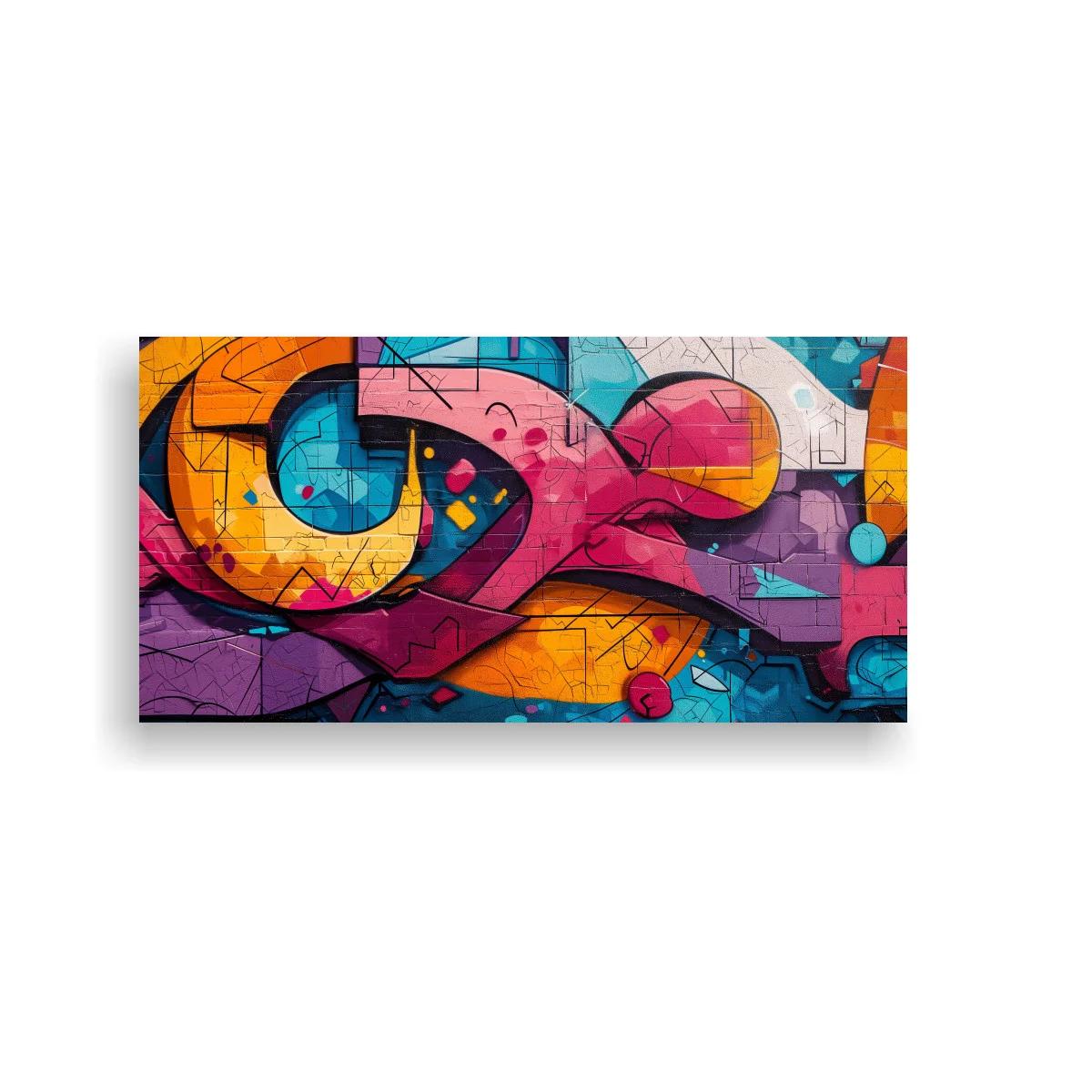 Cuadro grafiti abstracto con muro agrietado — imagen principal