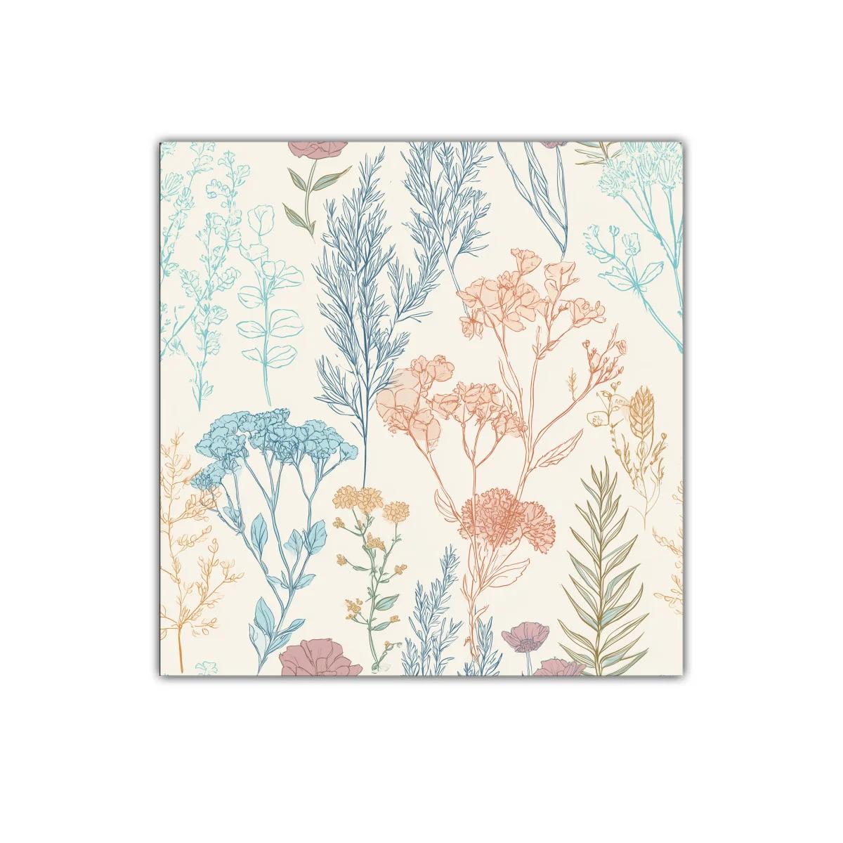 Cuadro decorativo con delicado diseño floral en tonos suaves