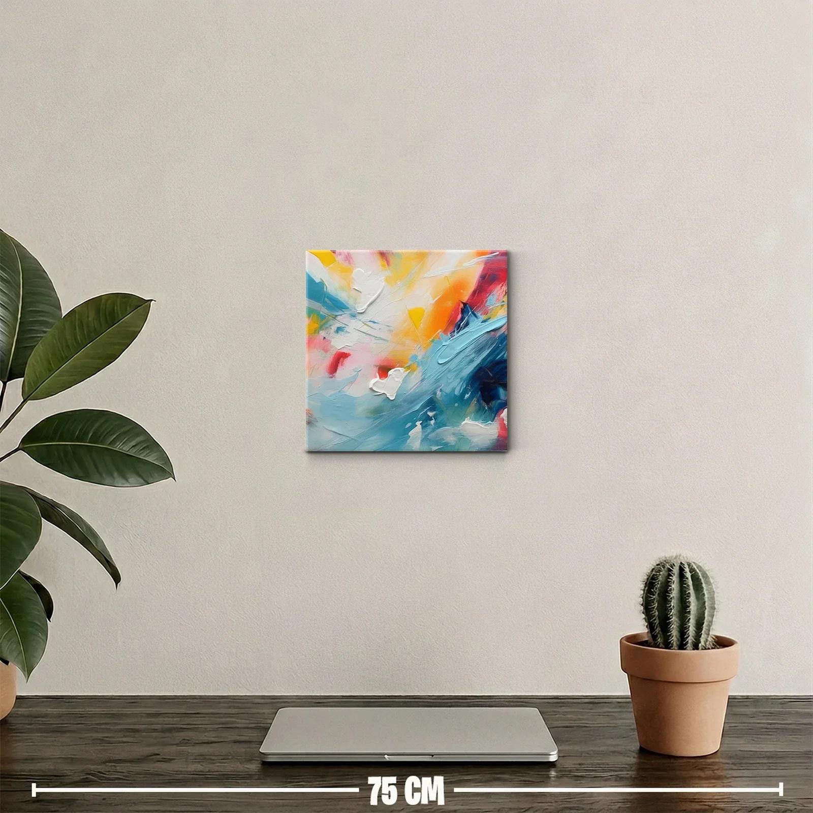 Cuadro abstracto en tonos vibrantes con toques dinámicos — miniatura 2