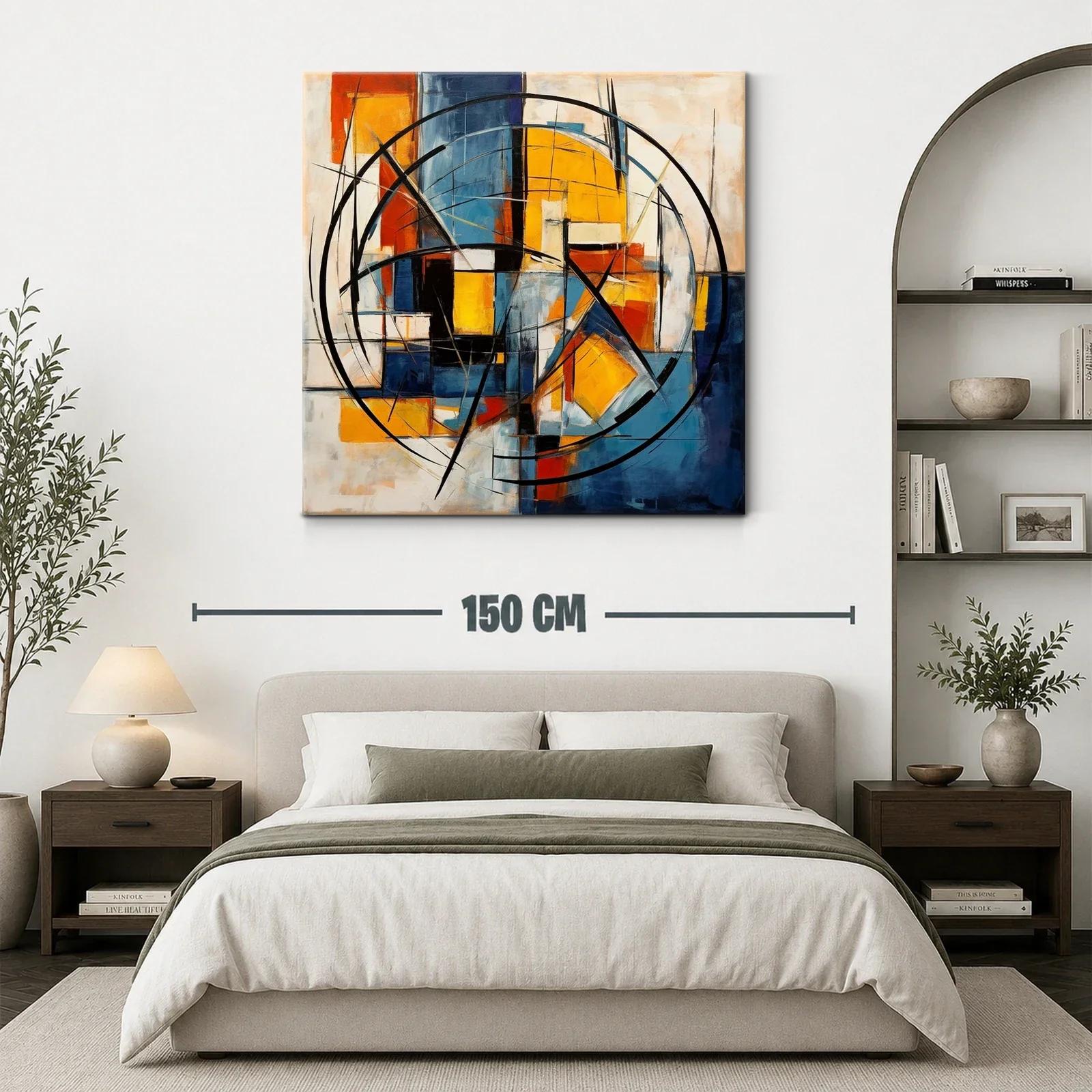 Composición abstracta en tonos cálidos y fríos equilibrados — miniatura 3
