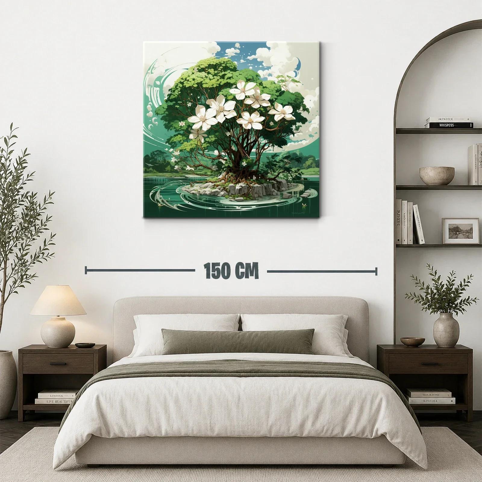 Árbol florido en isla rodeada de agua y naturaleza viva — miniatura 3