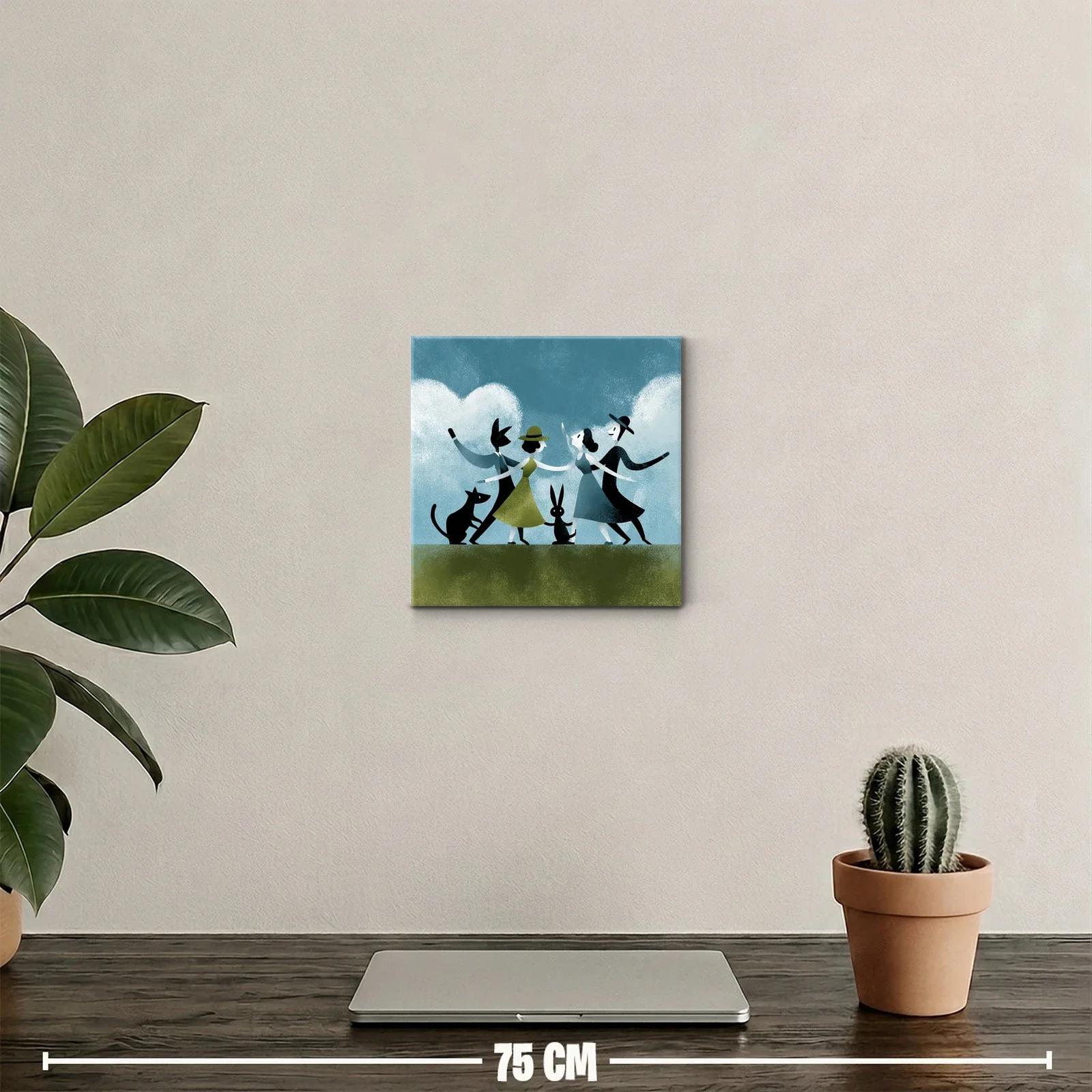 Danza Alegre con Animales en Tonos Suaves y Naturales — miniatura 2