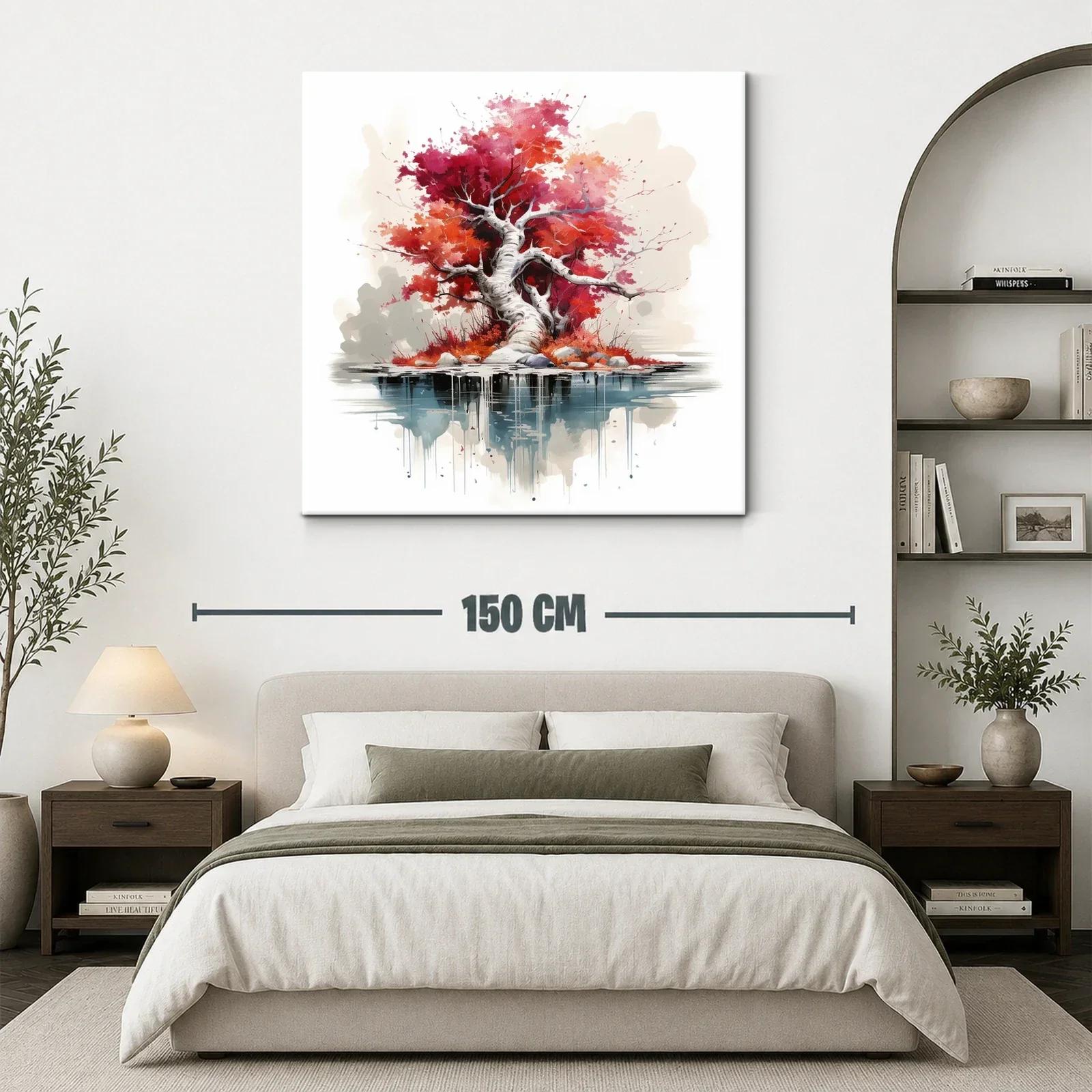 Árbol de otoño con reflejo en agua llamativo y sereno — miniatura 3