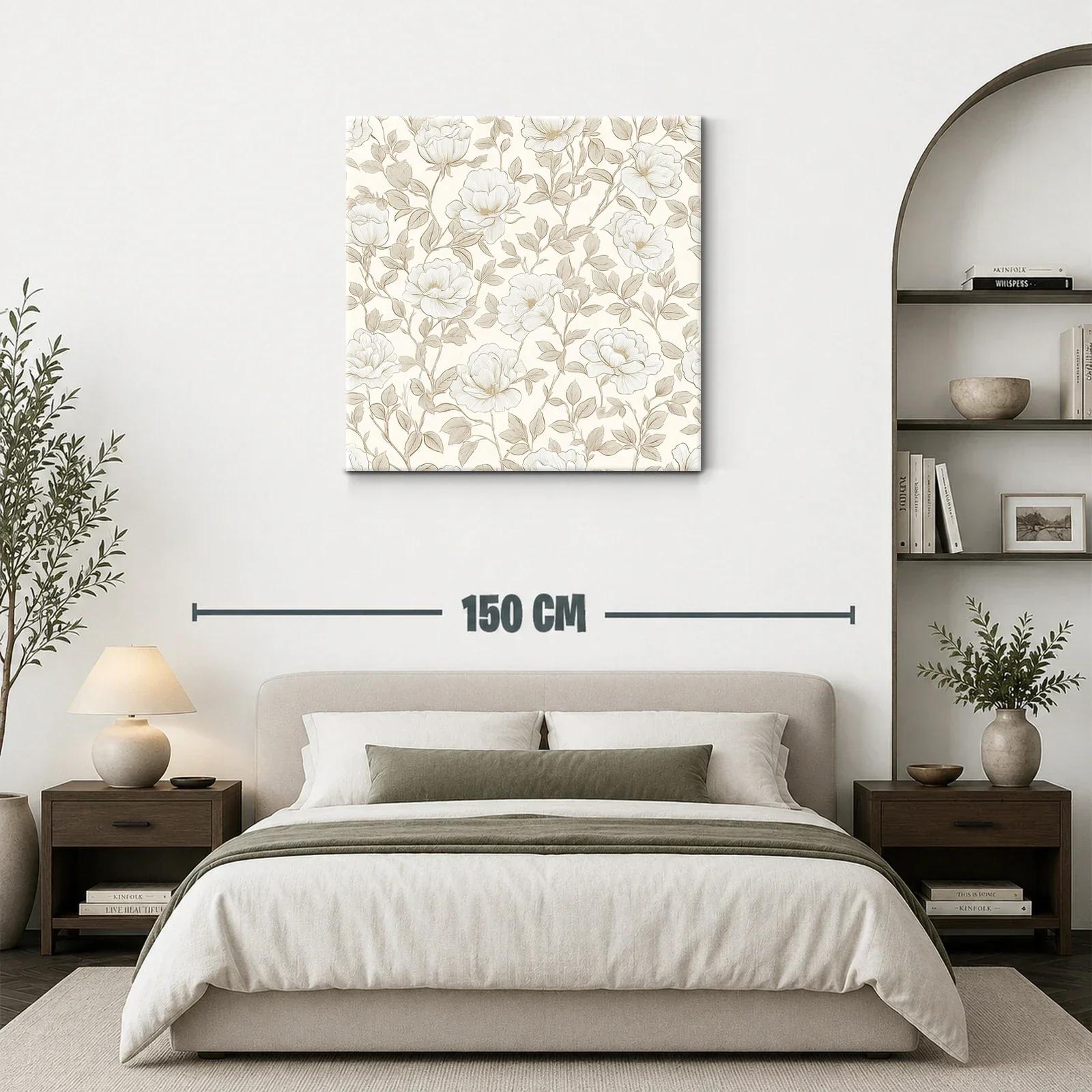 Diseño floral elegante en tonos beige y blanco suave — miniatura 3