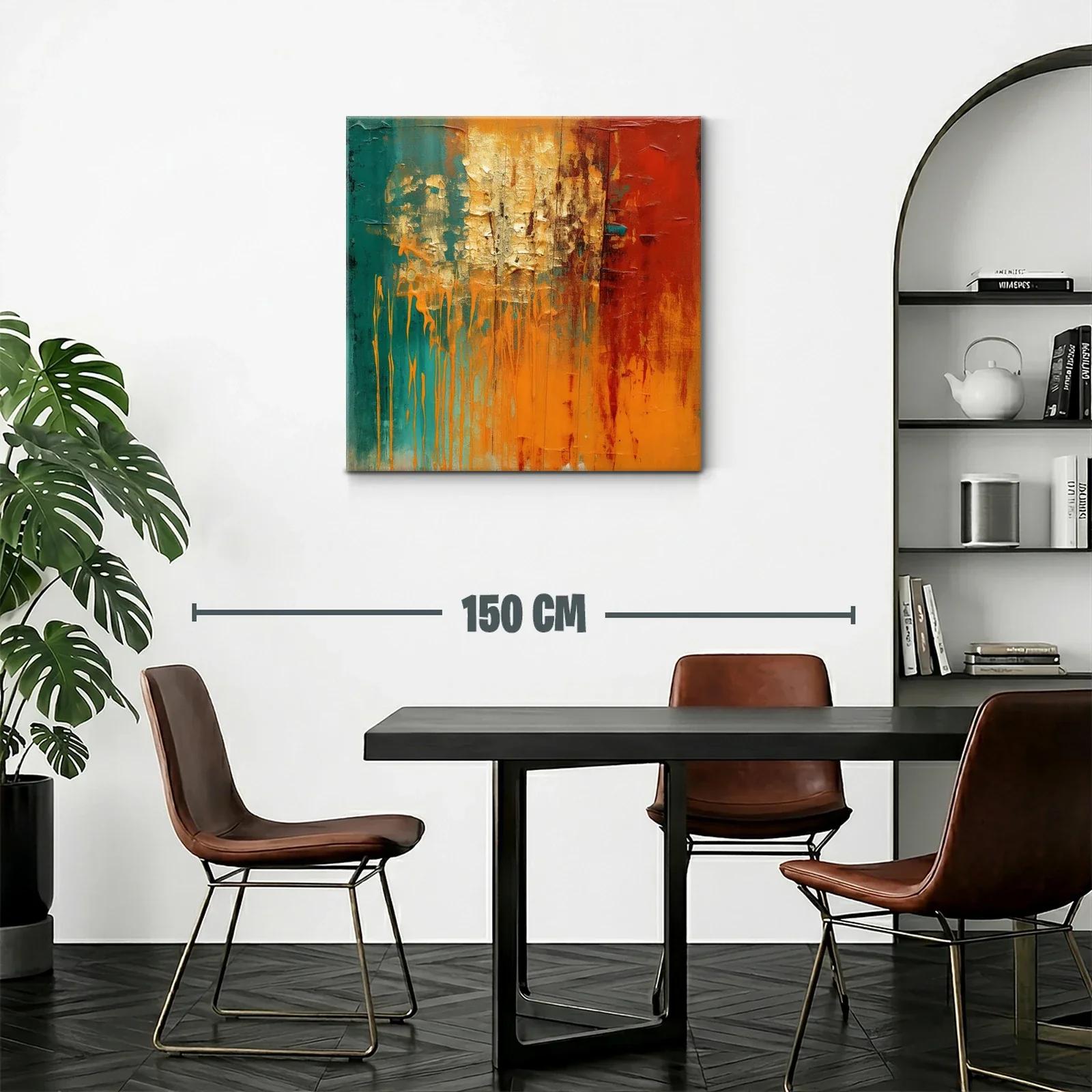 Cuadro abstracto con tonos cálidos y texturas fuertes — miniatura 2