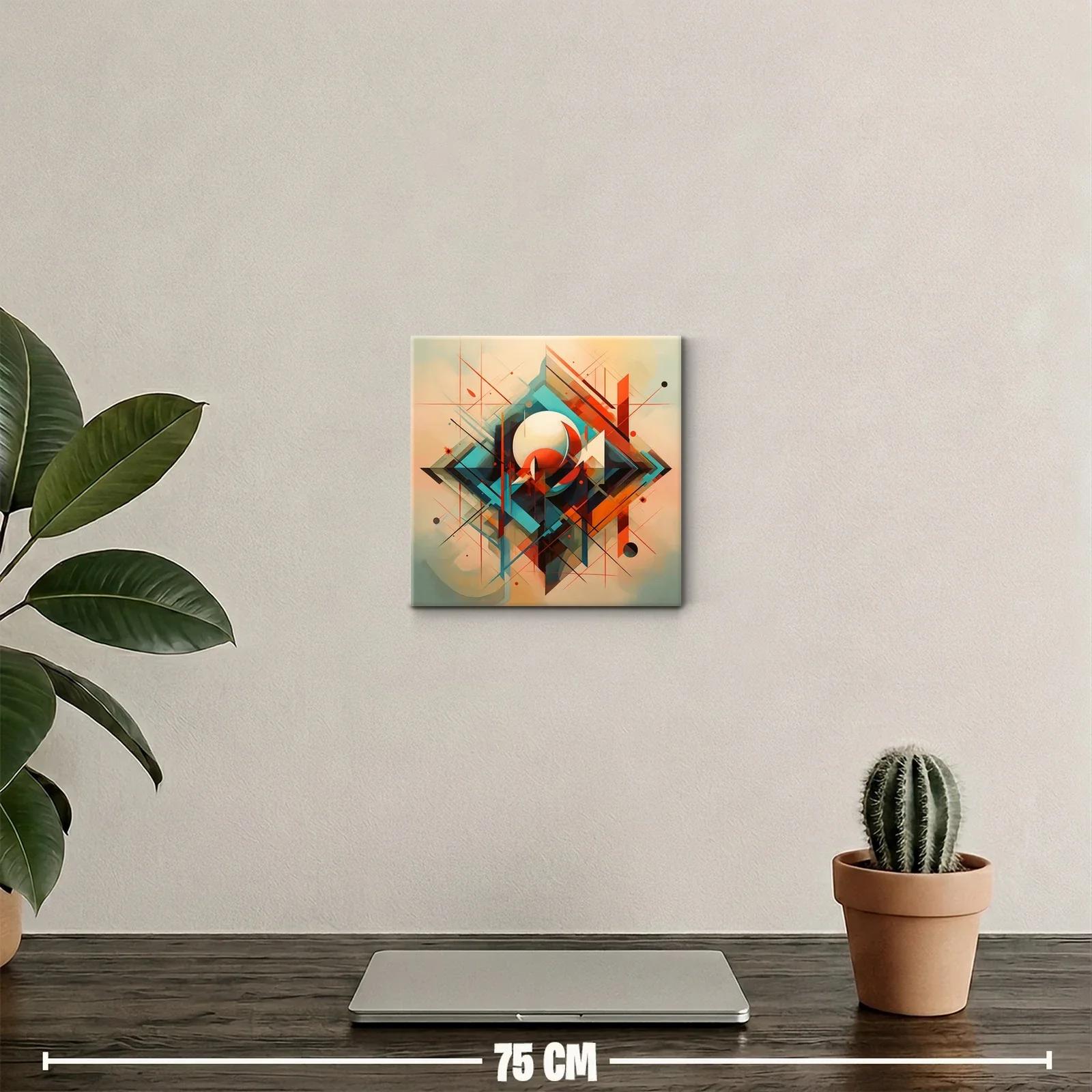 Cuadro decorativo con diseño geométrico y tonos vibrantes — miniatura 2