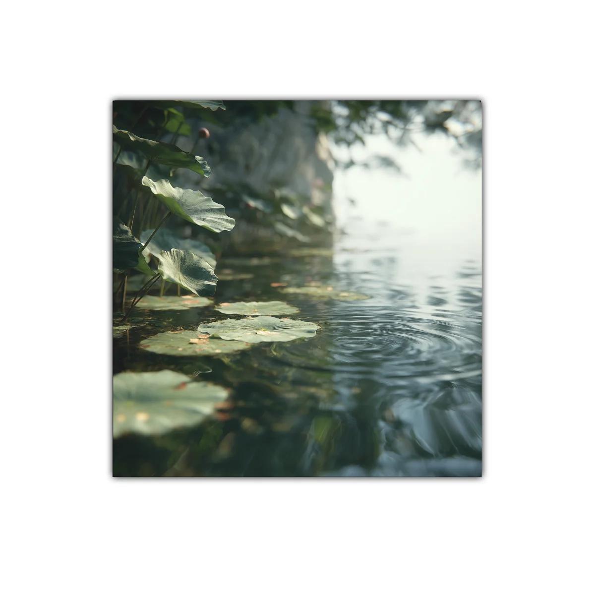 Tranquilidad natural con hojas acuáticas en calma — imagen principal