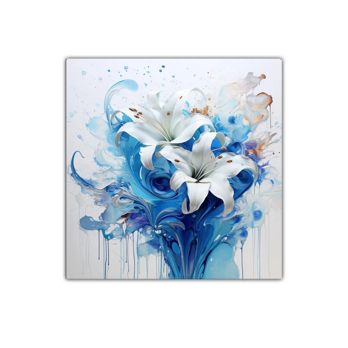 Elegancia floral en tonos azules y blanco puro — imagen principal