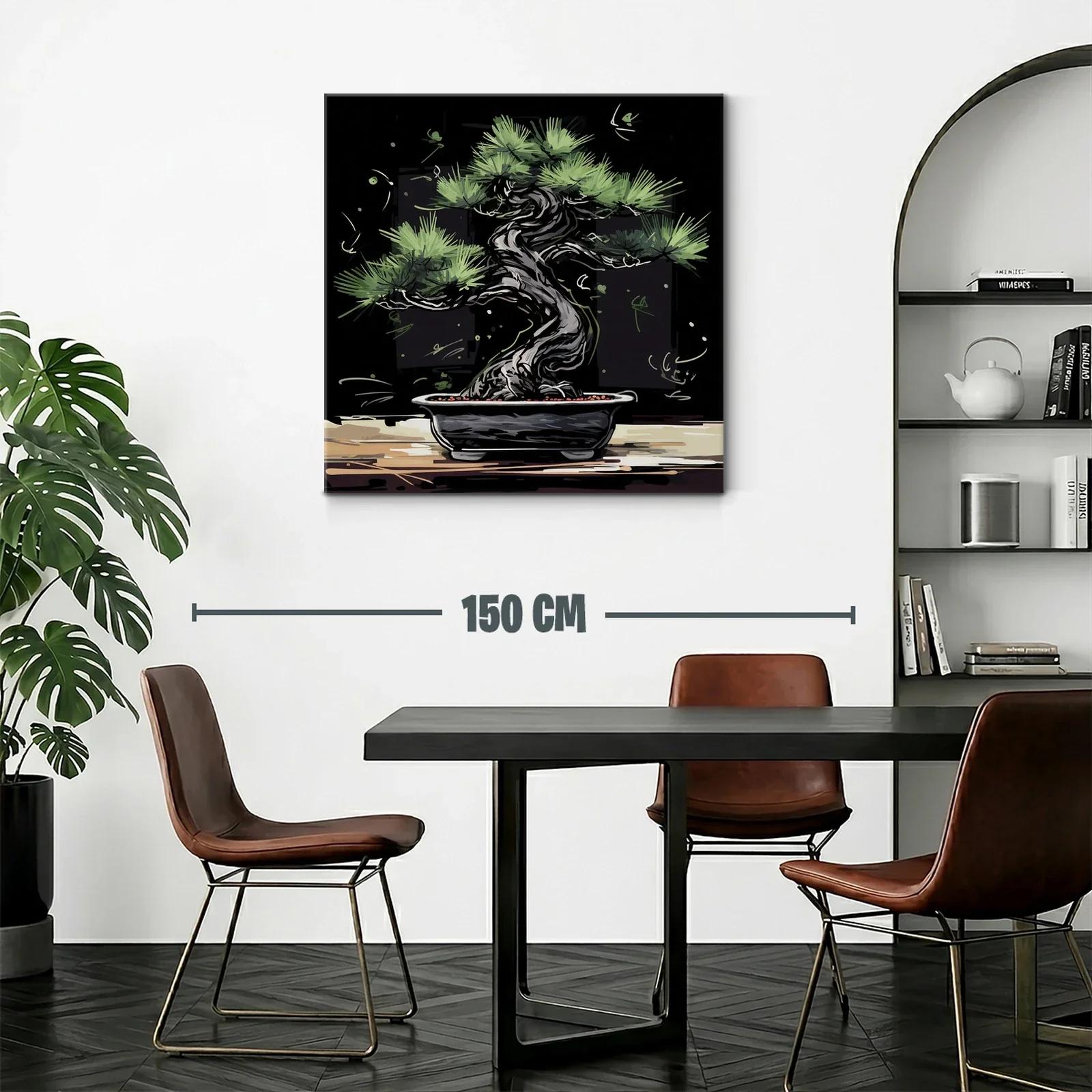 Bonsái elegante con tonos verdes y negros — miniatura 2