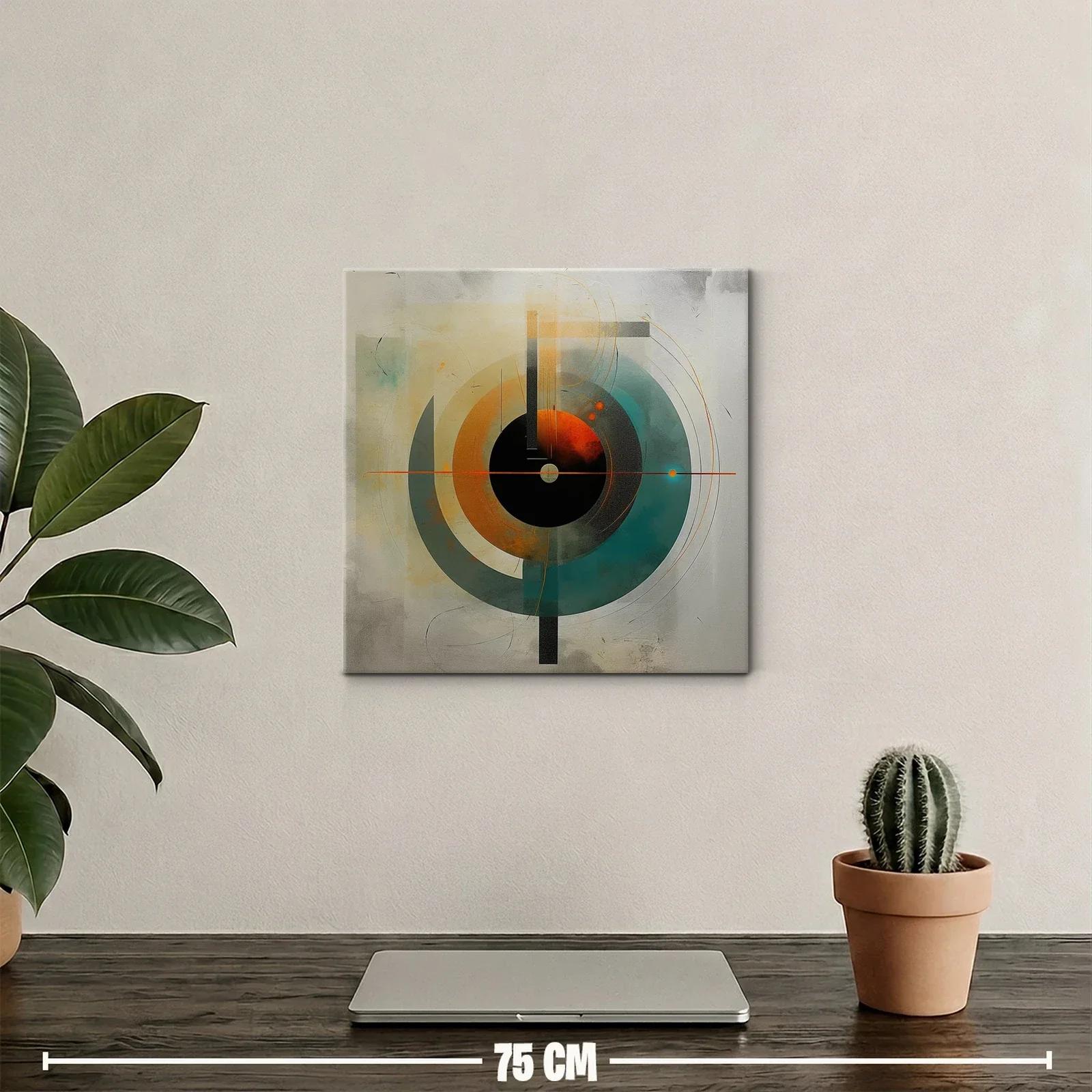 Composición abstracta con círculos y líneas geométricas vibrantes — miniatura 2