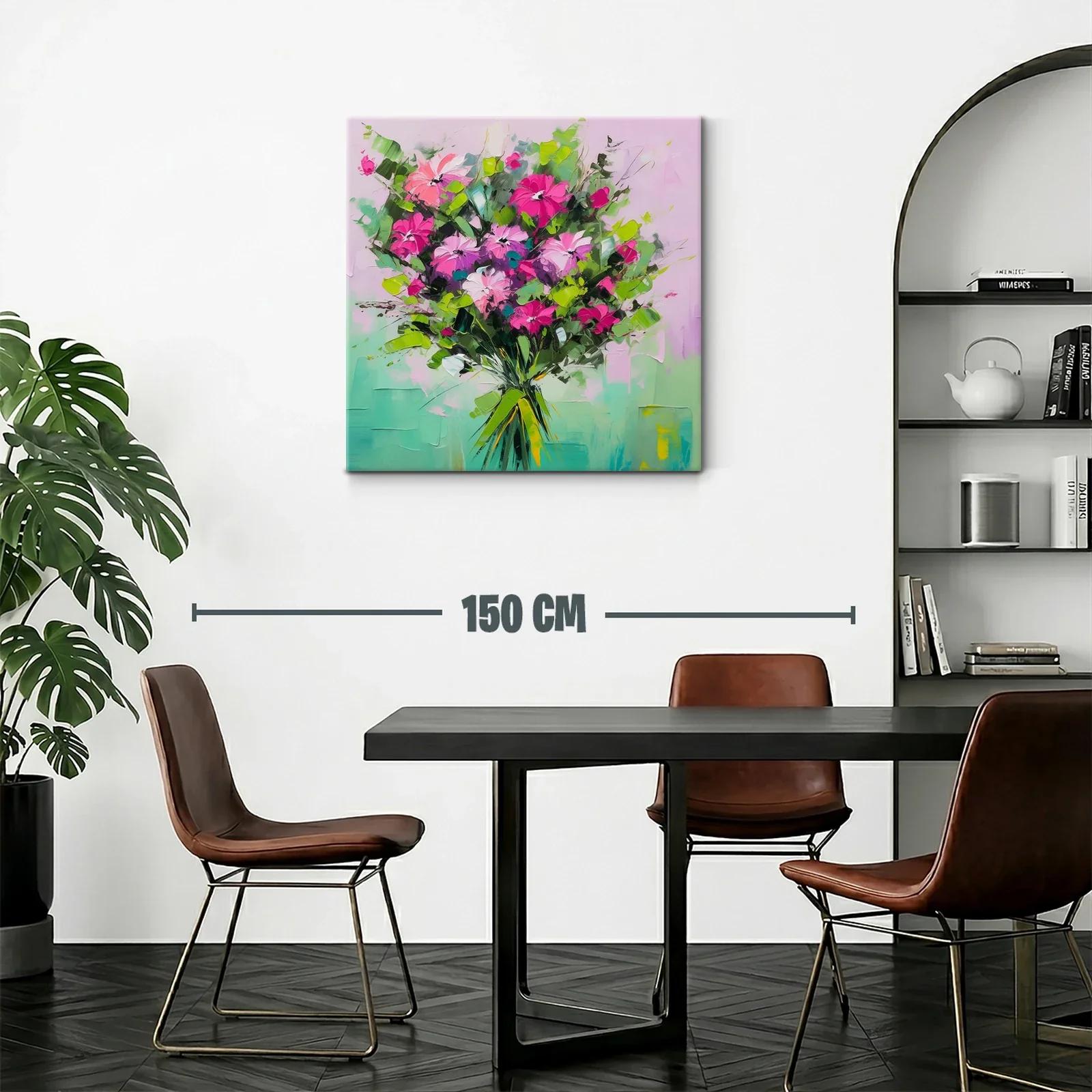 Ramo vibrante de flores en tonos verdes y fucsias — miniatura 2