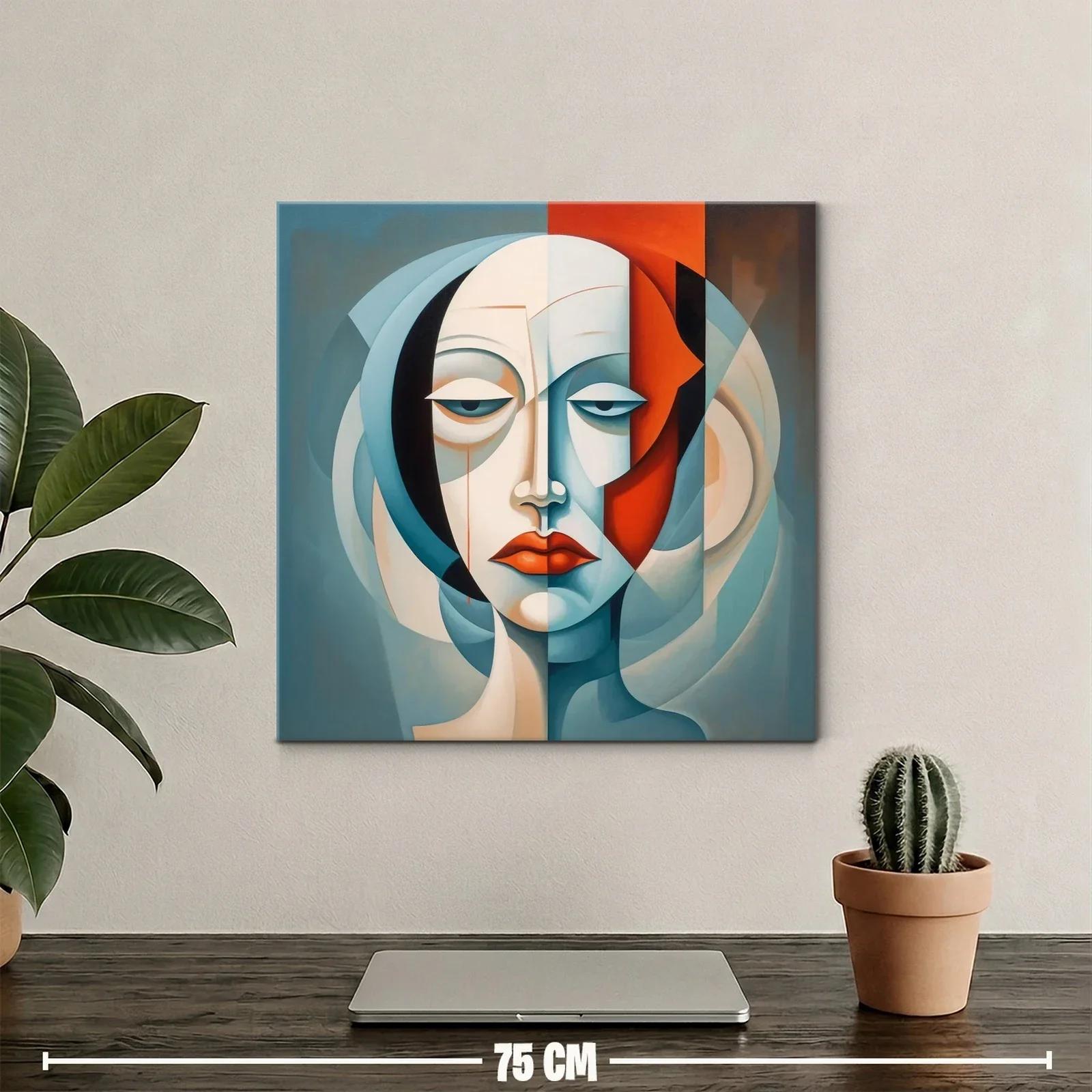 Retrato abstracto con contraste vibrante y expresión melancólica — miniatura 2