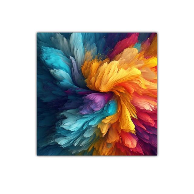 Estallido colorido con formas orgánicas en vibrantes tonos