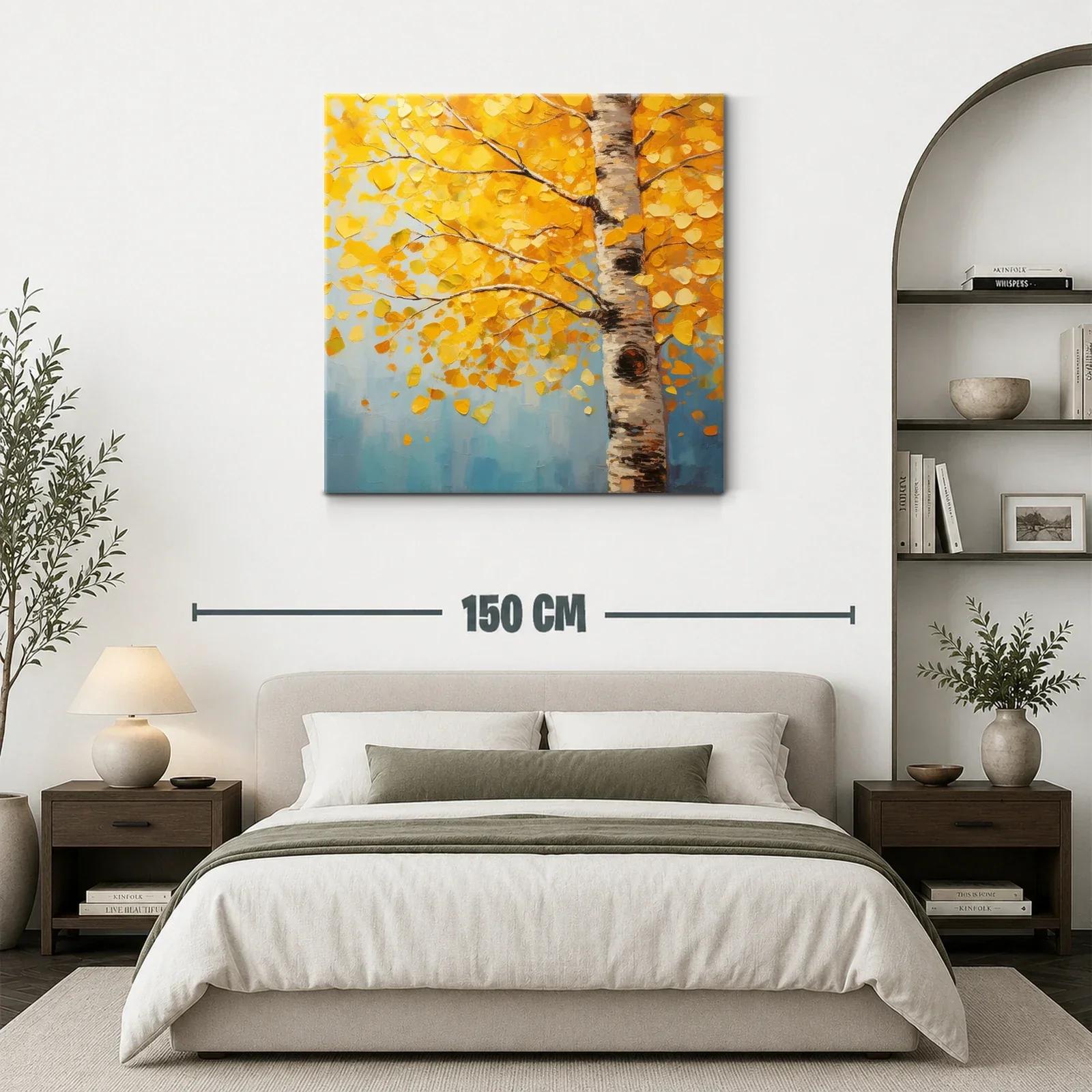 Cuadro árbol con hojas amarillas en otoño vibrante — miniatura 3