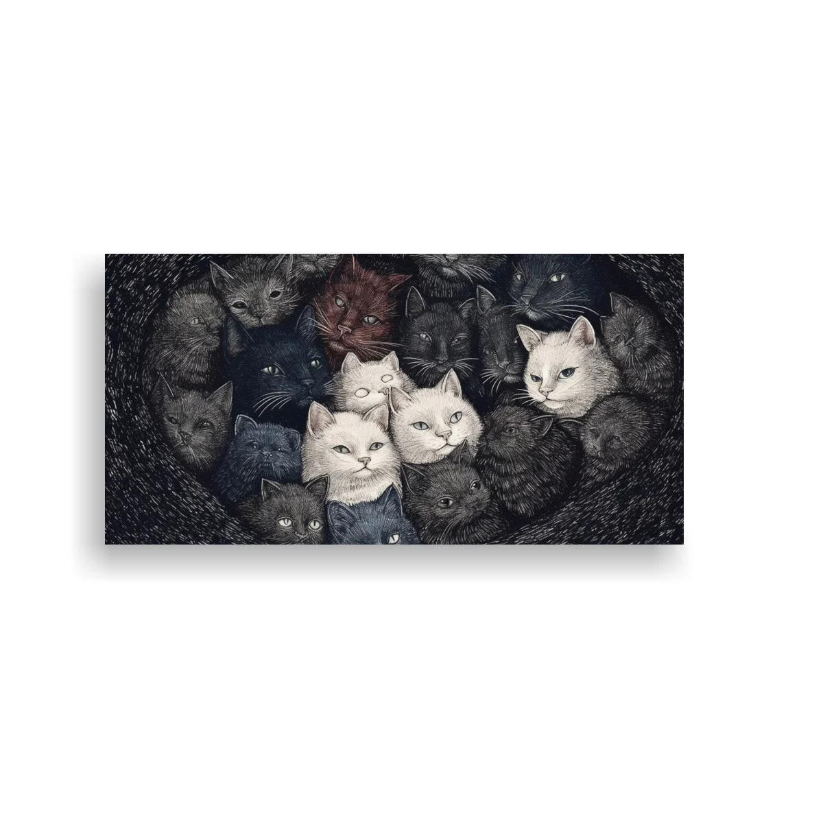 Cuadro grupo de gatos compacto y envolvente — imagen principal
