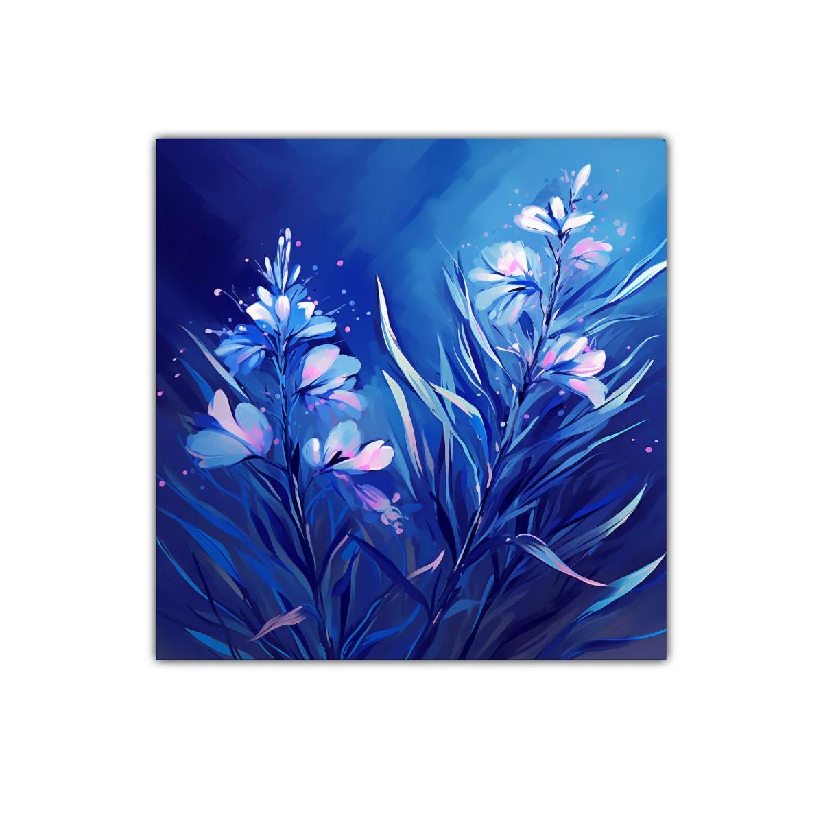 Elegancia floral en tonos azules y lilas vibrantes — imagen principal