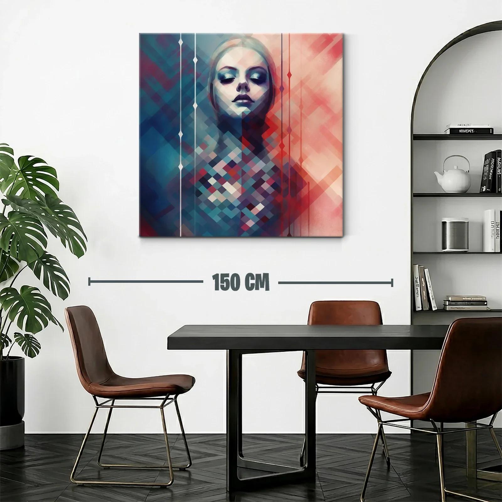 Retrato abstracto de mujer con tonos fríos y cálidos — miniatura 2