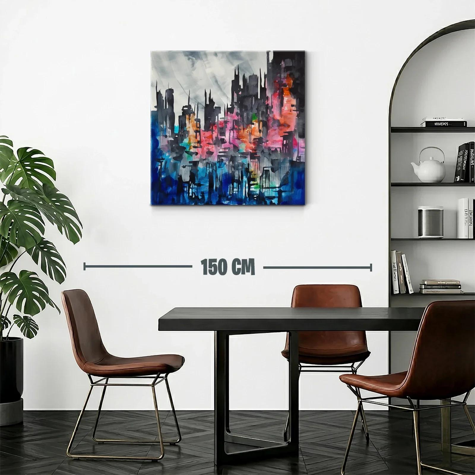 Ciudad abstracta con tonos vibrantes y contrastes intensos — miniatura 2