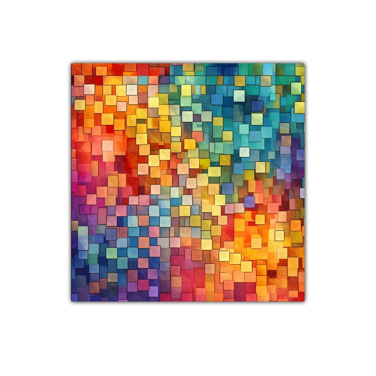Cuadro abstracto con mosaico de colores vivos — imagen principal
