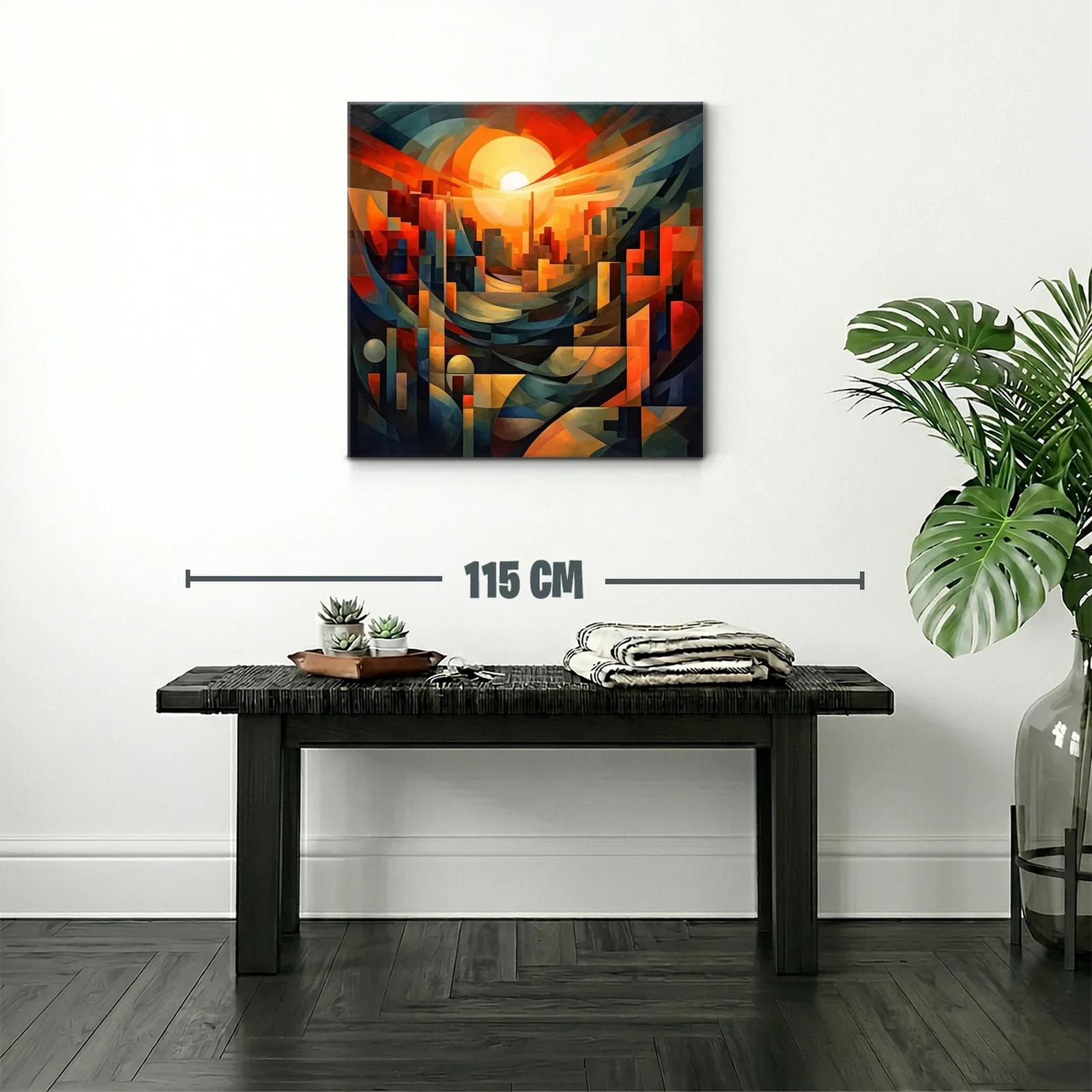 Atardecer abstracto con arquitectura geométrica vibrante — miniatura 2