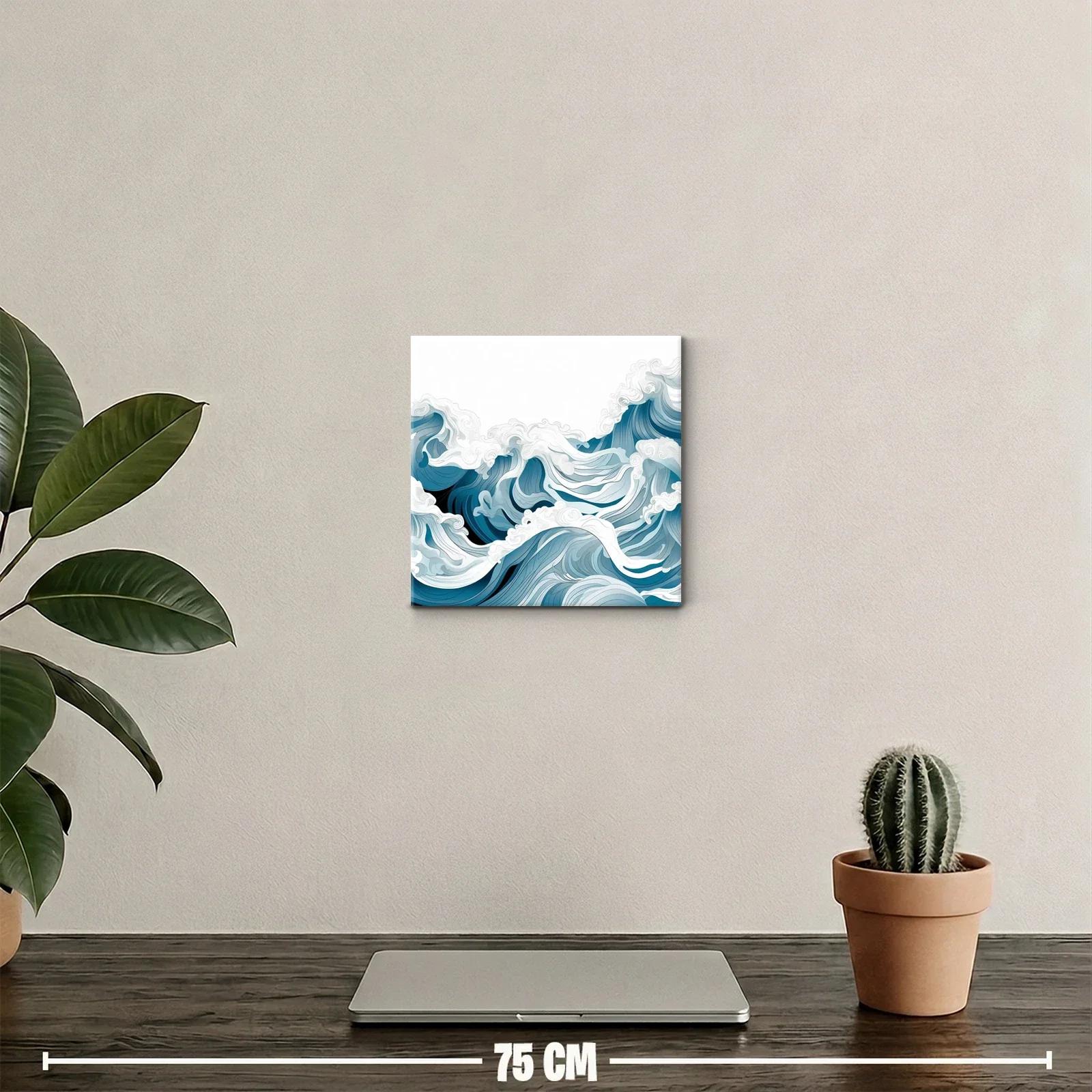 Movimiento fluido de olas en paleta azul y blanco — miniatura 2
