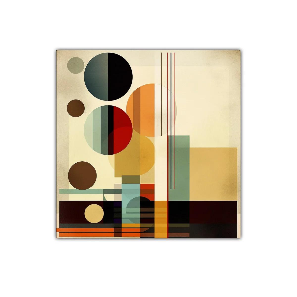 Composición geométrica abstracta con tonos cálidos y fríos — imagen principal