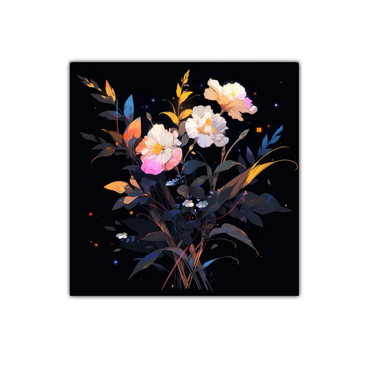 Flores luminosas sobre fondo oscuro para decoración elegante — imagen principal