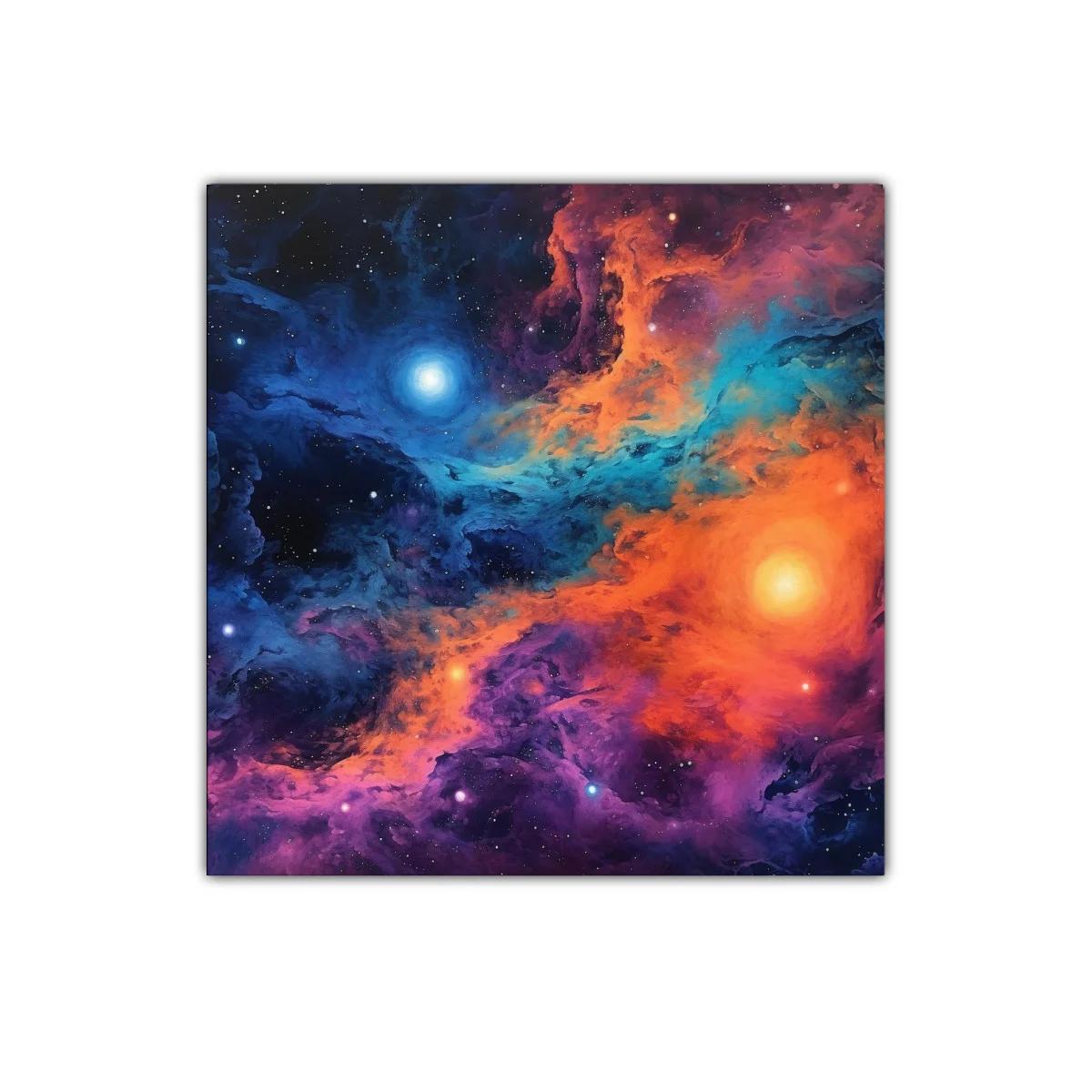 Cuadro con explosión de colores galácticos vibrantes — imagen principal