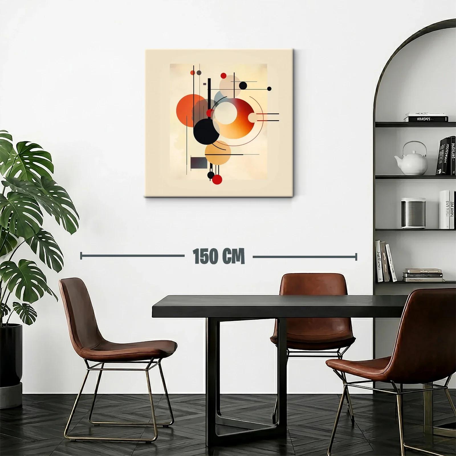 Composición abstracta con formas circulares en tonos cálidos — miniatura 2
