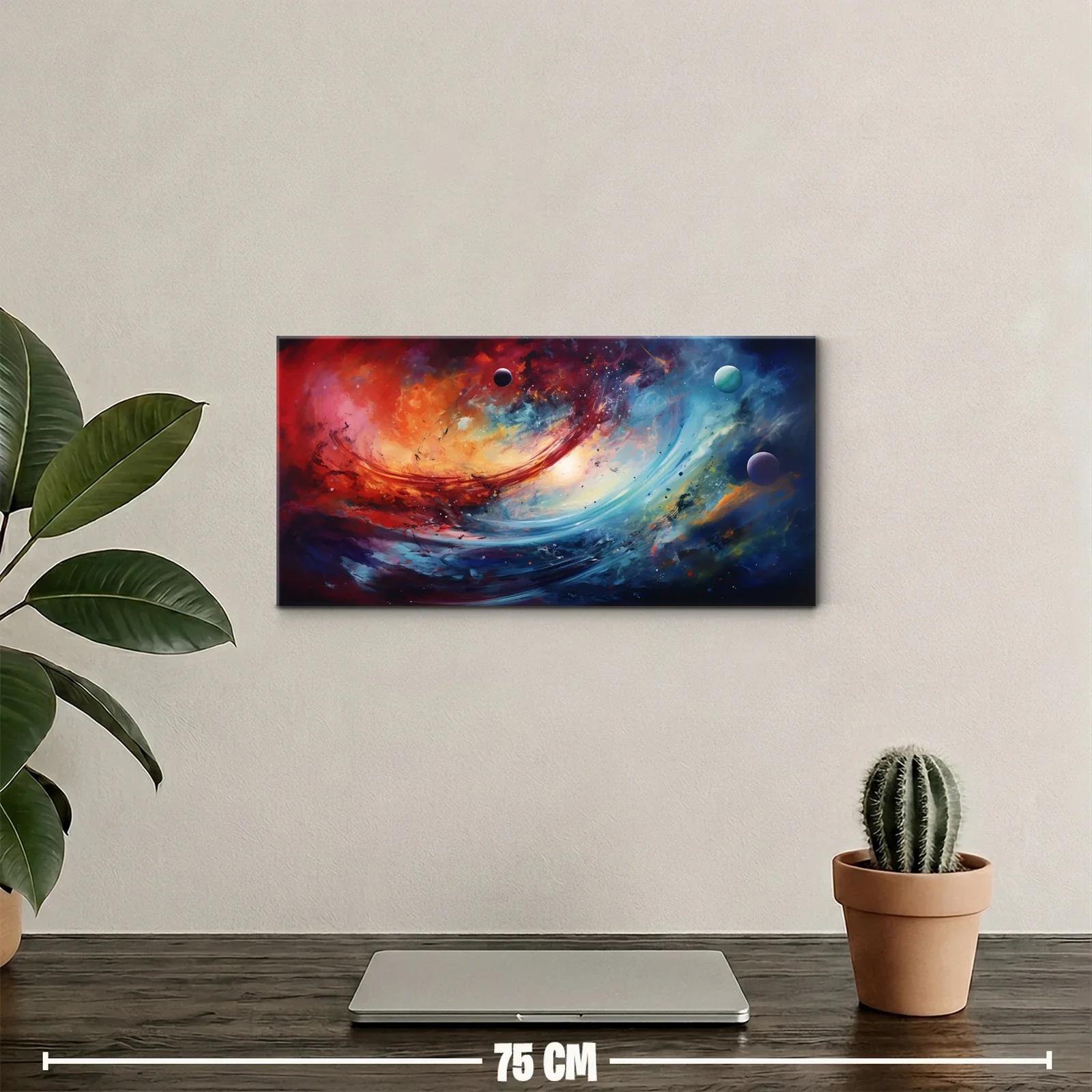 Cuadro galaxia en espiral con remolino diagonal y esferas celestes — miniatura 2