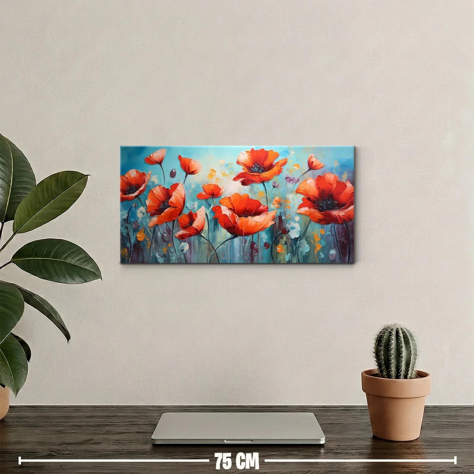 Cuadro amapolas rojas en ramo horizontal — miniatura 2