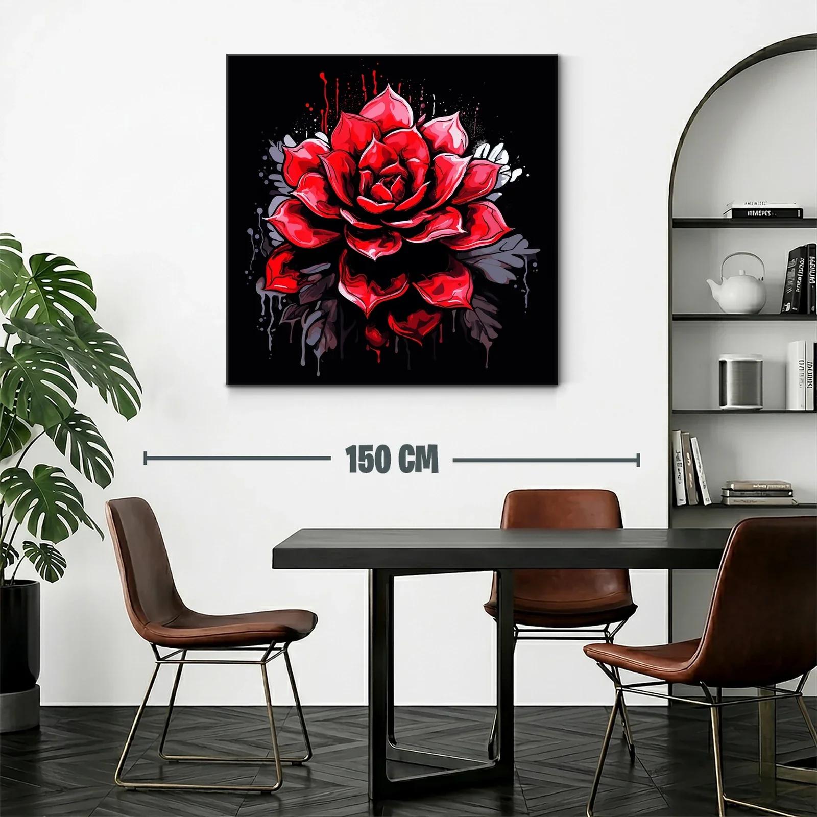 Impactante rosa roja con fondo oscuro vibrante — miniatura 2