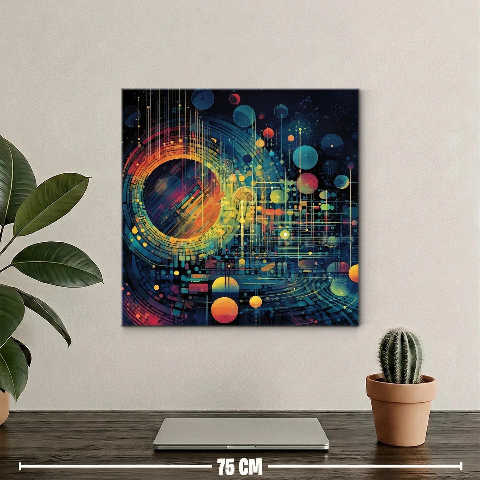 Cuadro abstracto con formas geométricas y vibrante energía — miniatura 2