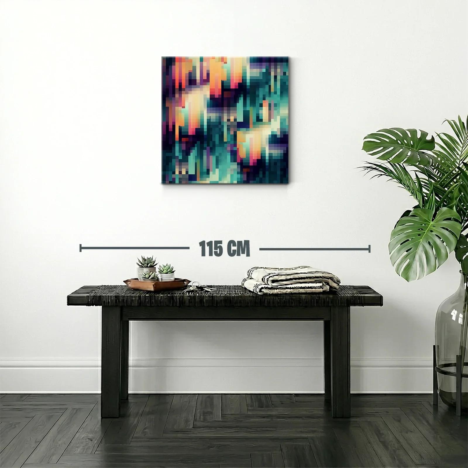 Composición abstracta en tonos cálidos y fríos vibrantes — miniatura 2