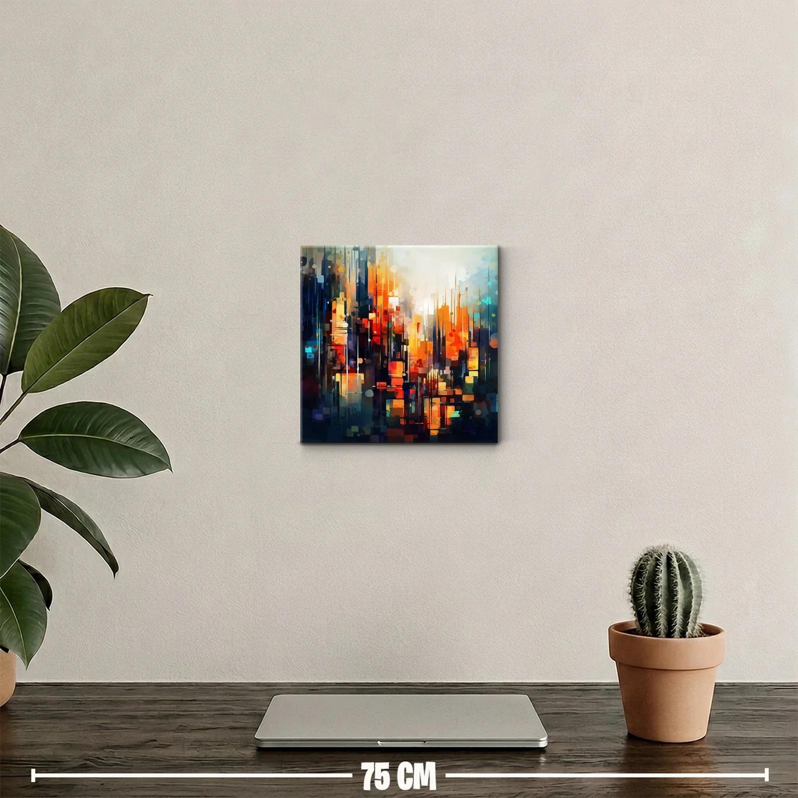 Abstracto urbano con vibrantes tonos cálidos y fríos equilibrados — miniatura 2