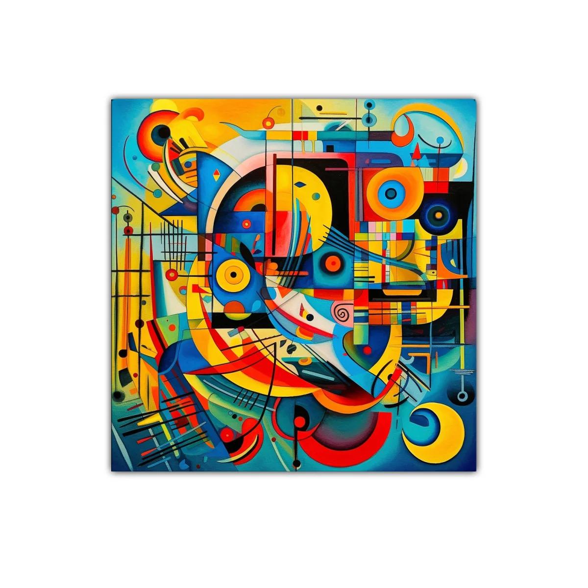 Composición abstracta en vibrantes tonos cálidos y fríos — imagen principal