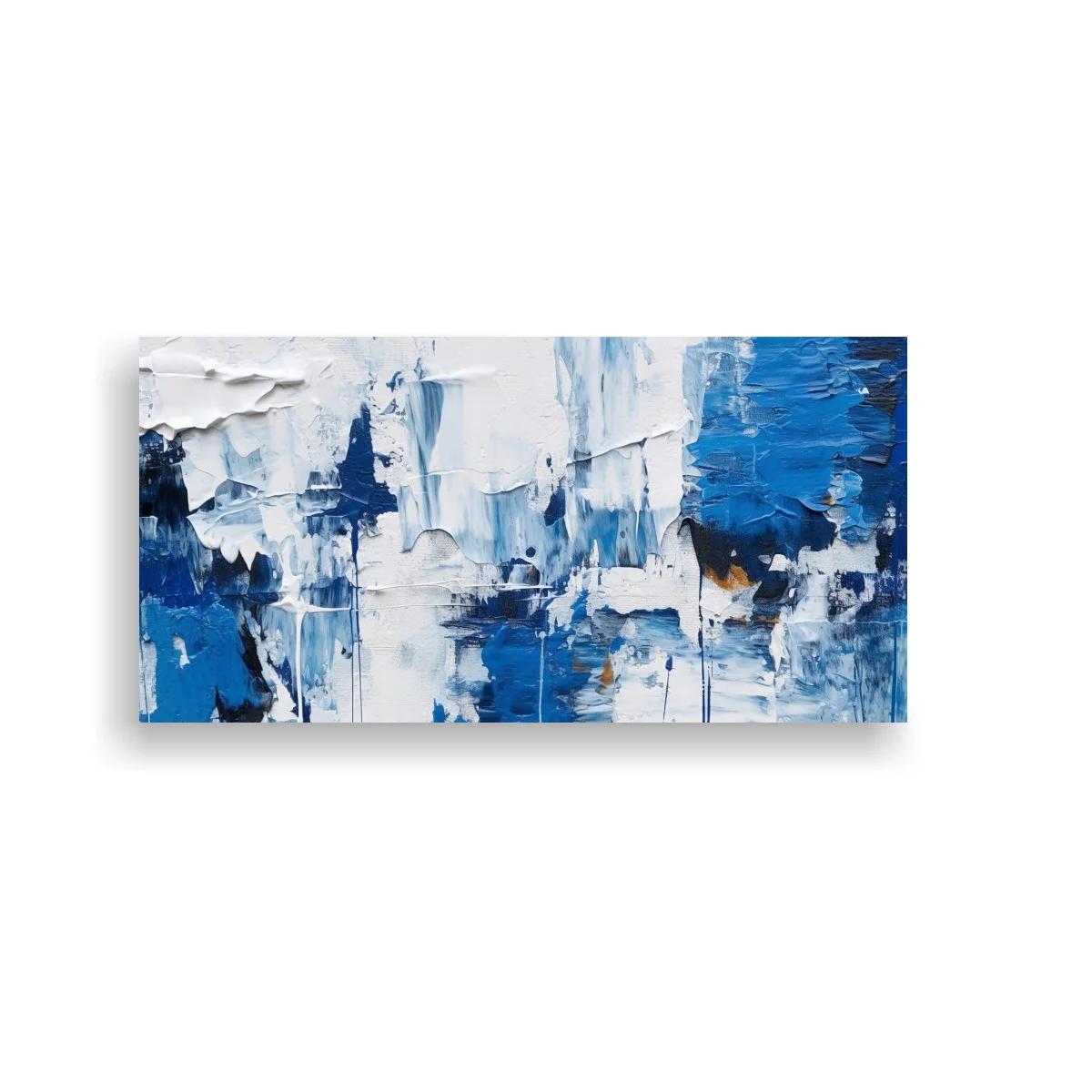Cuadro abstracción en azul y blanco con espátula marcada — imagen principal