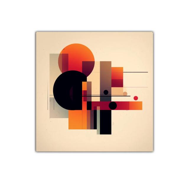 Composición geométrica con tonos cálidos y líneas minimalistas
