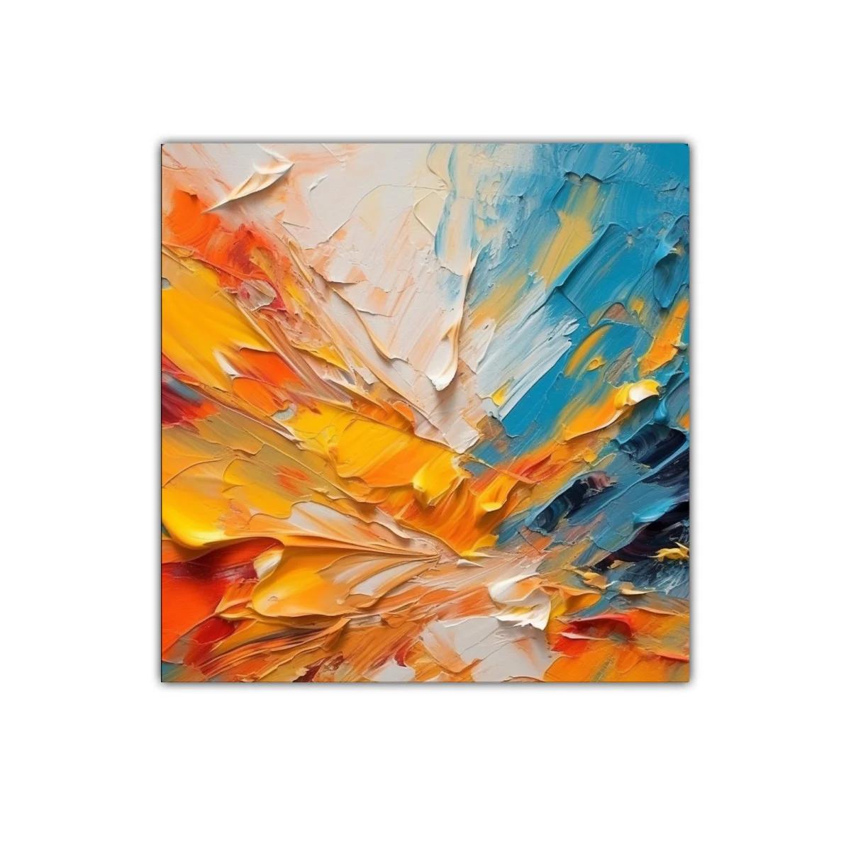 Exuberancia de colores vibrantes en obra abstracta moderna