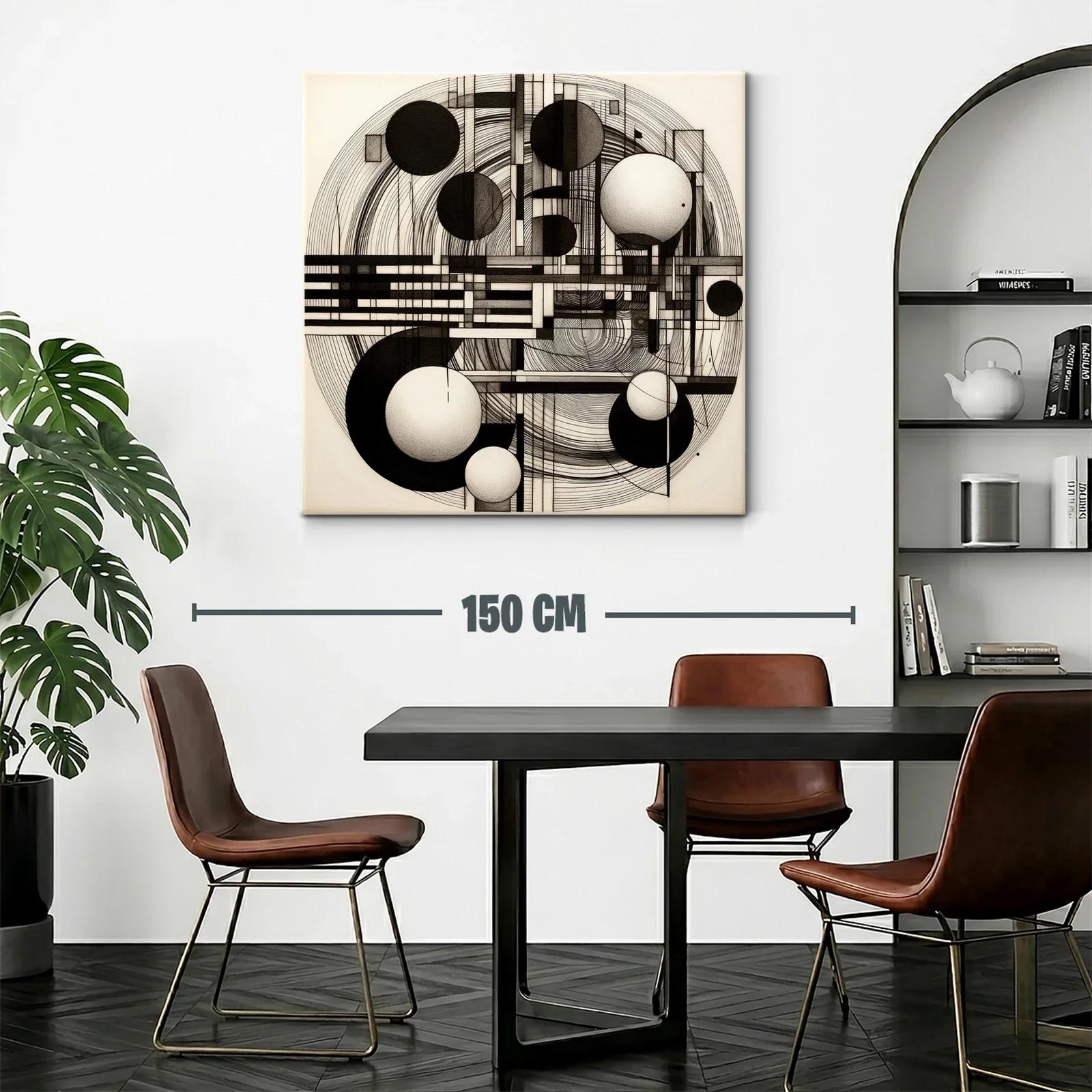 Composición geométrica en blanco y negro para espacios modernos — miniatura 2