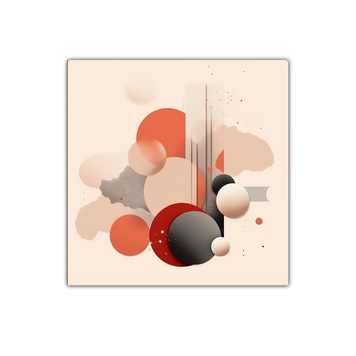 Composición abstracta con formas circulares y tonalidades cálidas