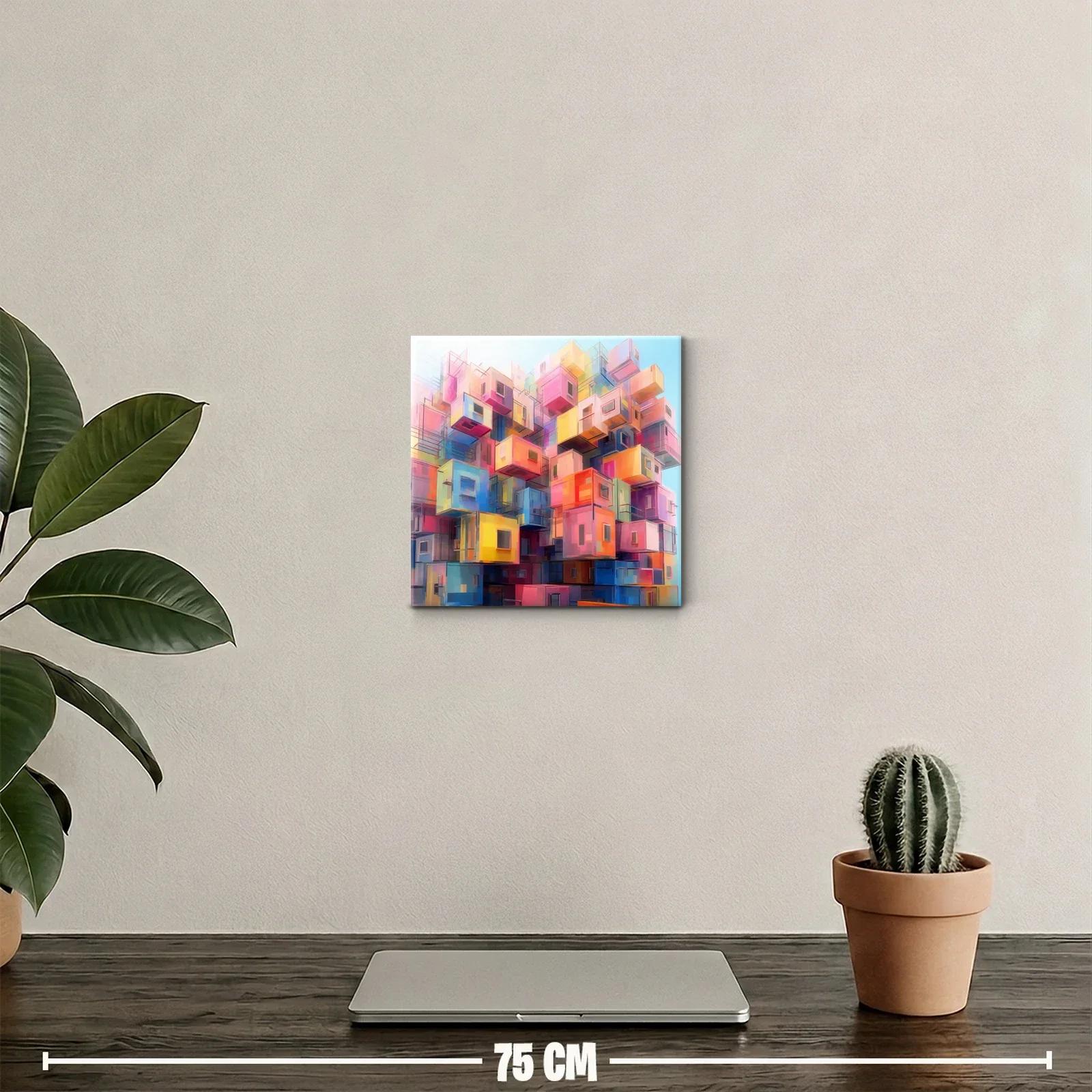 Composición colorida con cubos urbanos en arquitectura moderna — miniatura 2
