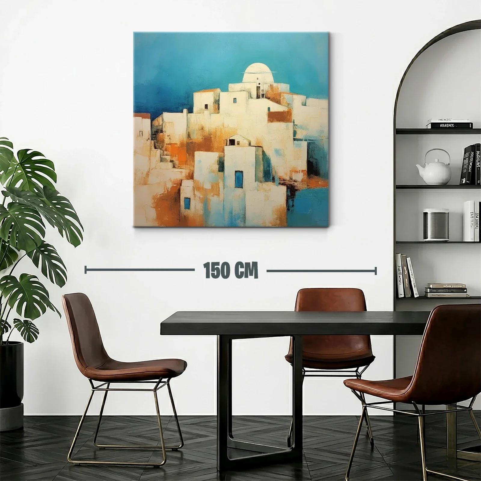Pueblo Mediterráneo con Dominio del Azul y Tonos Cálidos — miniatura 2