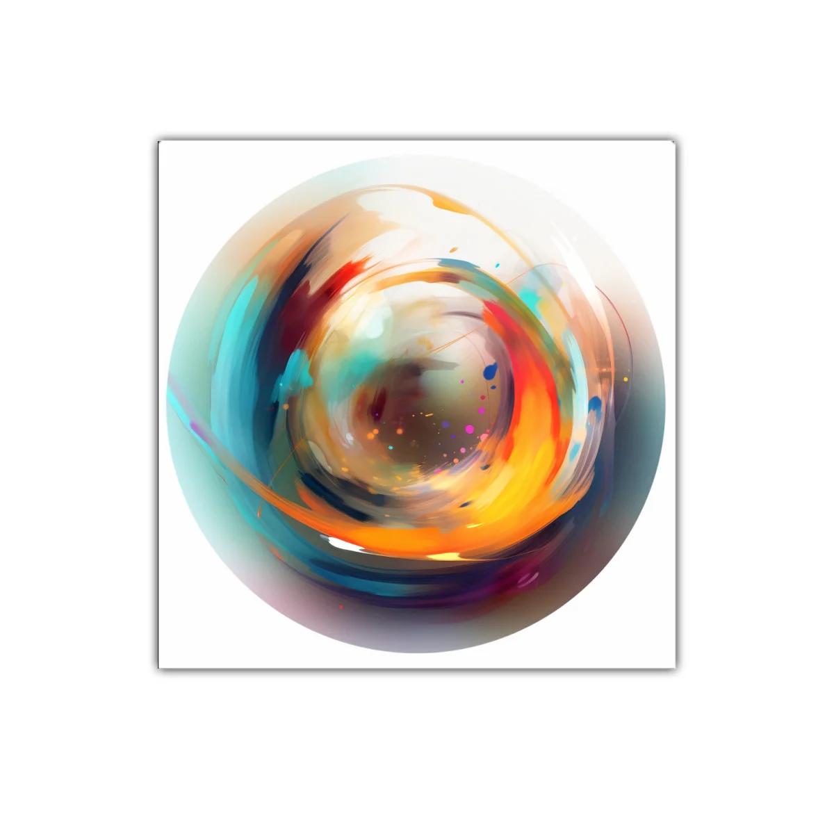 Cuadro circular con dinámicos colores vibrantes y abstractos — imagen principal