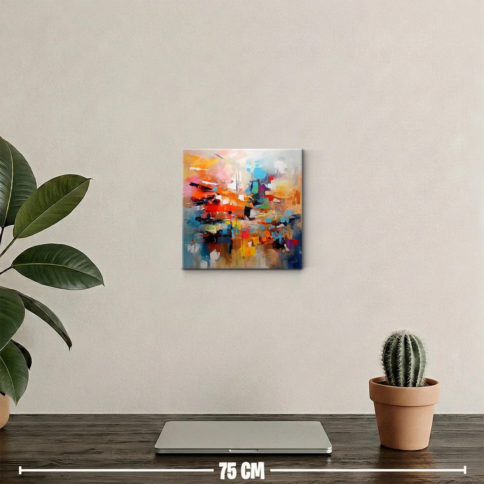 Composición abstracta con vibrantes tonos cálidos y fríos — miniatura 2