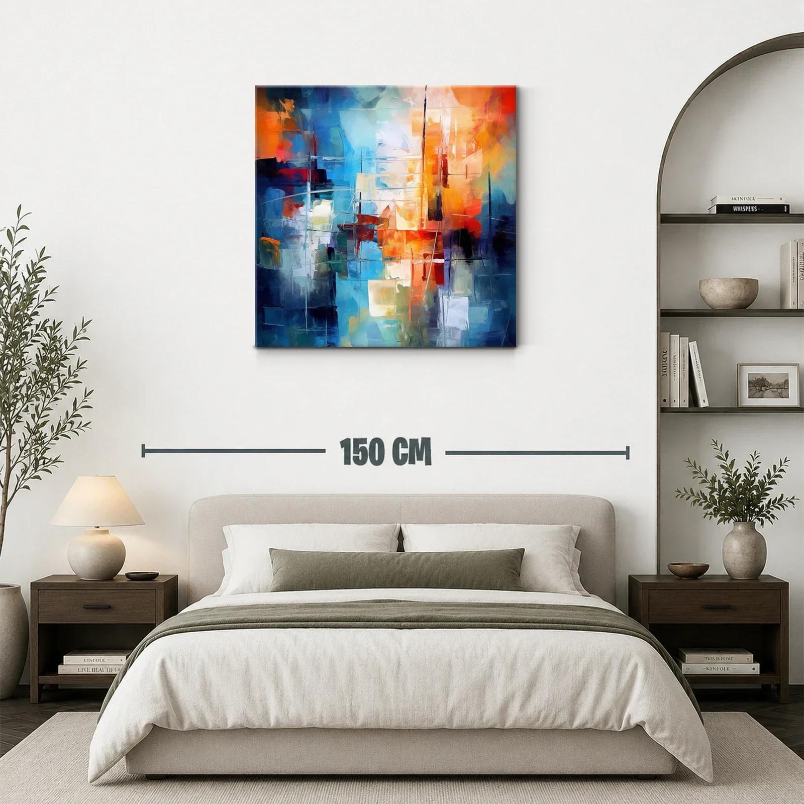 Composición abstracta moderna en tonos azul y naranja — miniatura 3