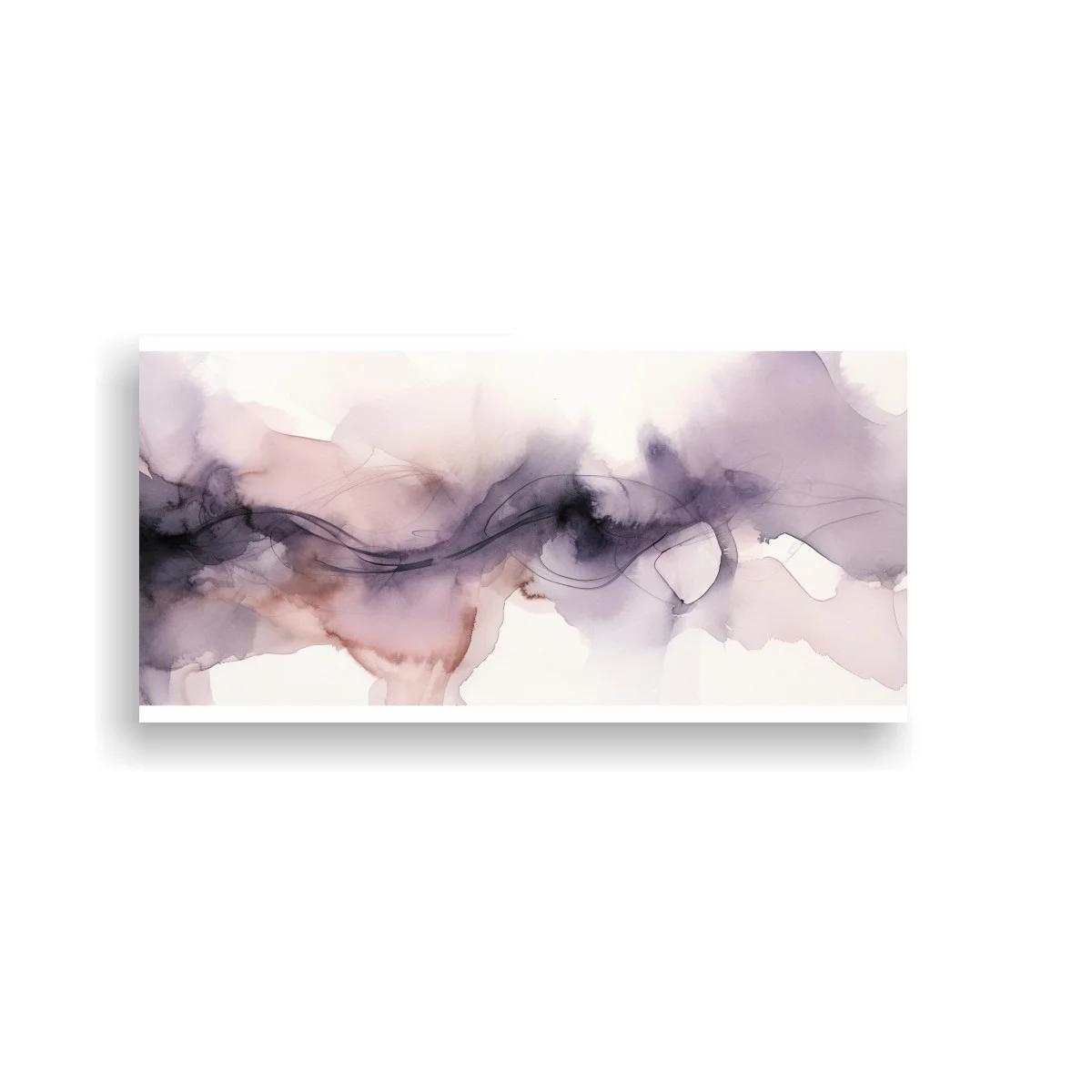 Cuadro abstracción de tinta fluida con franja ondulada — imagen principal