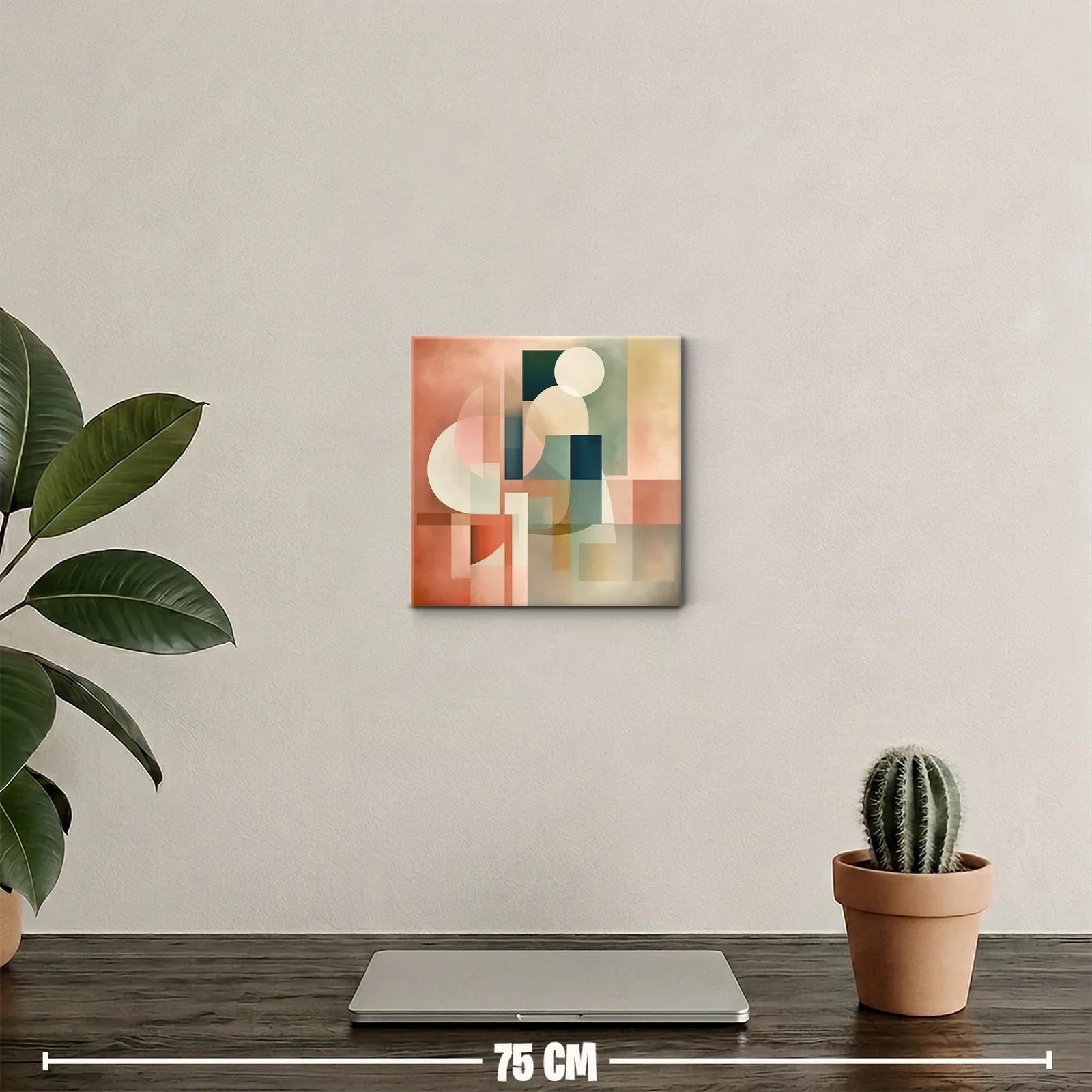 Composición Abstracta en Tonos Cálidos y Verdes — miniatura 2