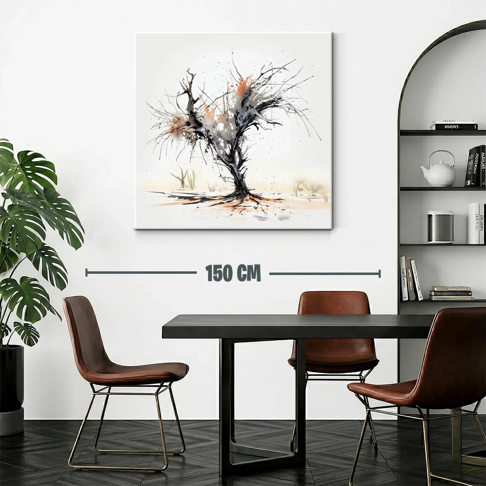 Árbol abstracto en tonos tierra y negro impactante — miniatura 2